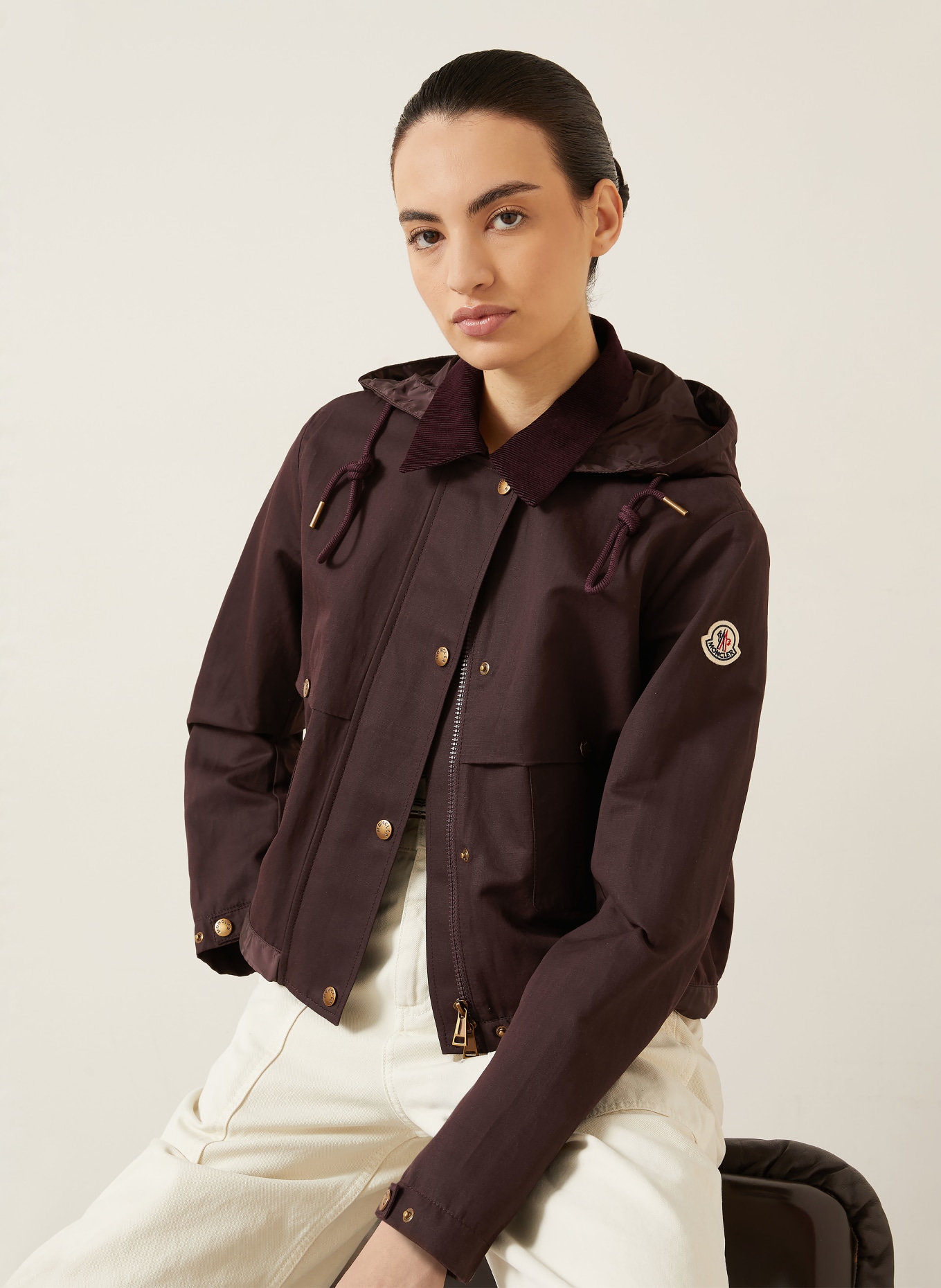 MONCLER Overjacket ACONITUM met afneembare capuchon: MARRON FONCÉ