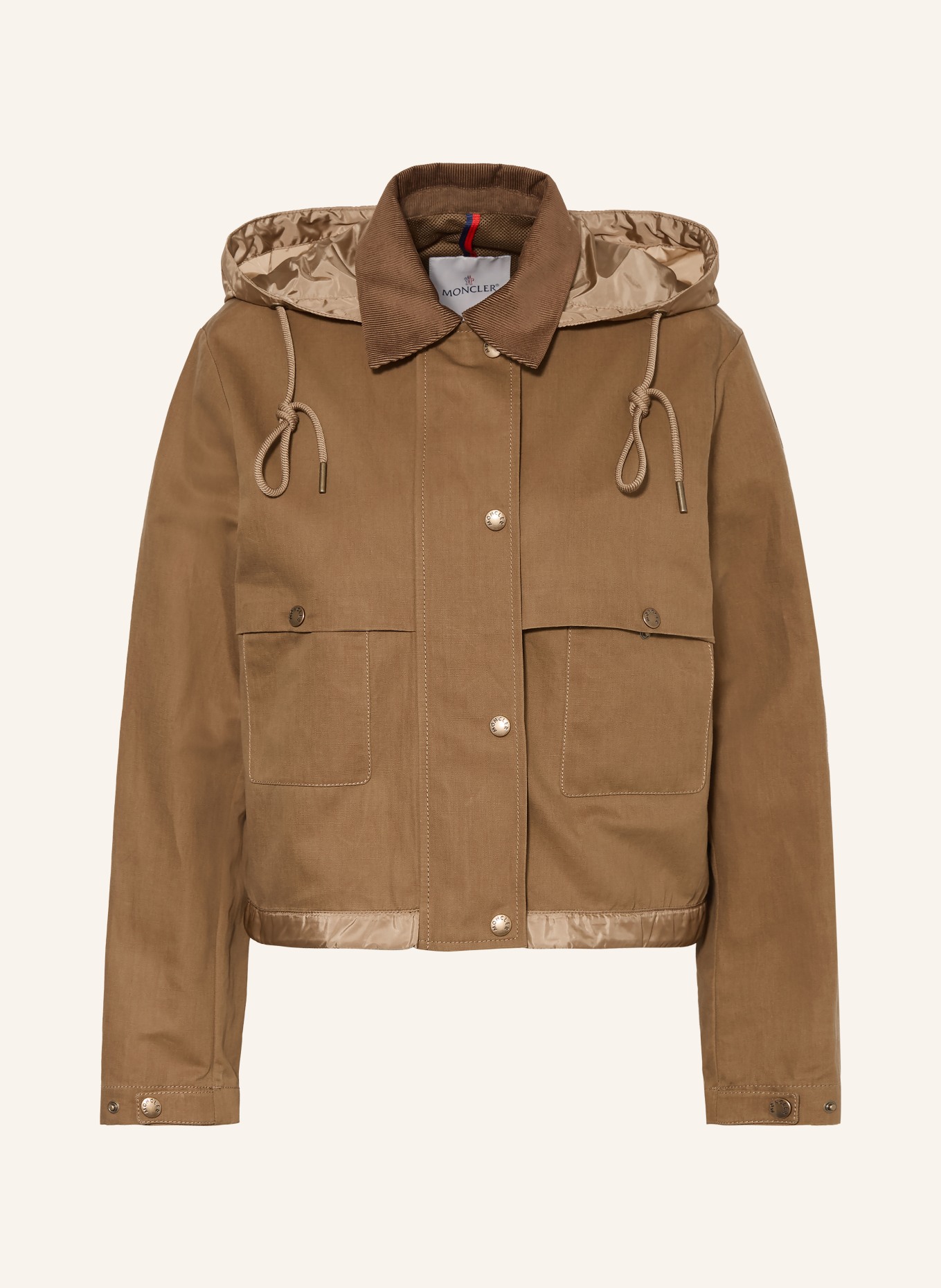 MONCLER Overjacket ACONITUM met afneembare capuchon: BRUIN