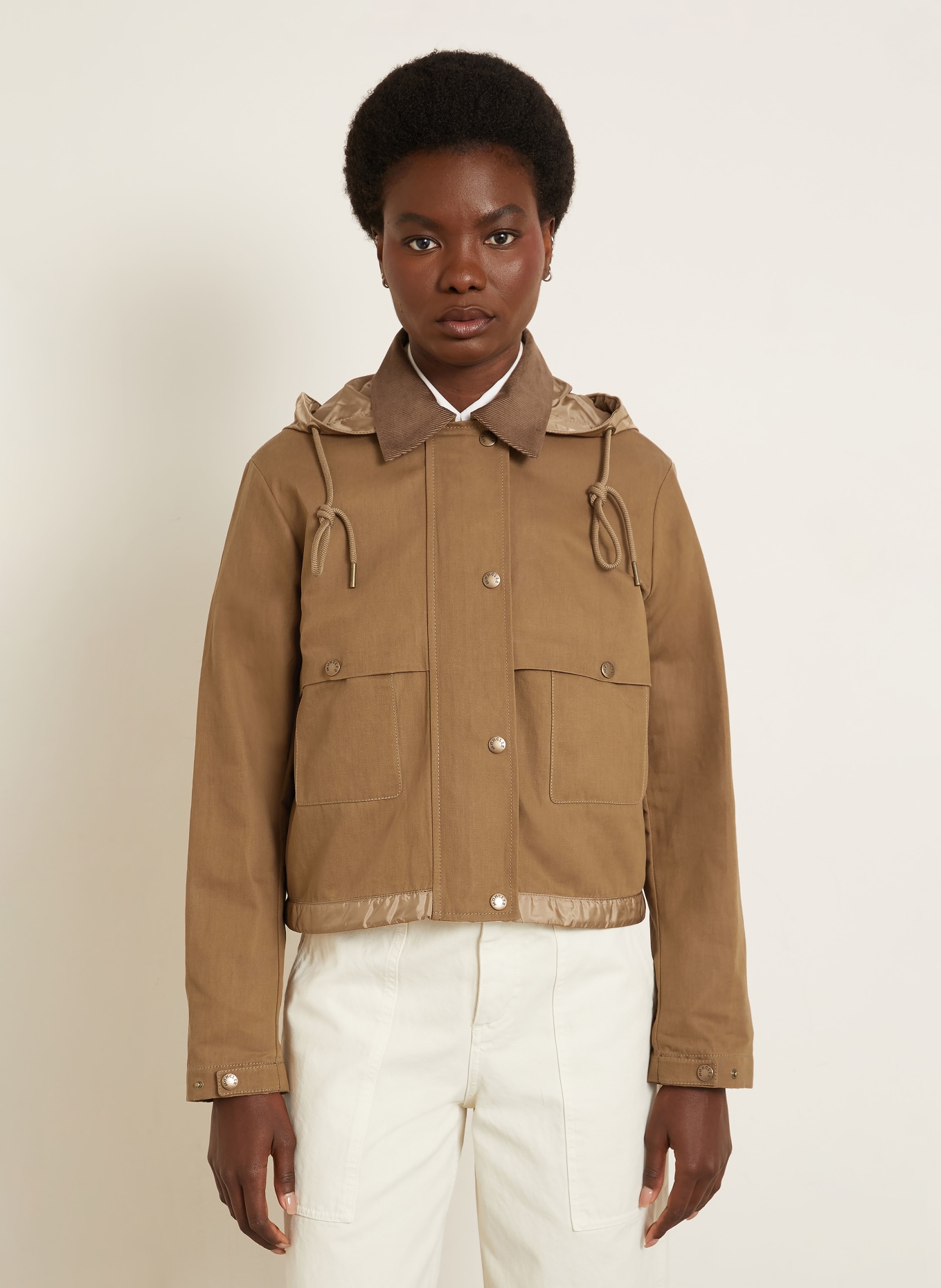 MONCLER Overjacket ACONITUM met afneembare capuchon: BRUIN