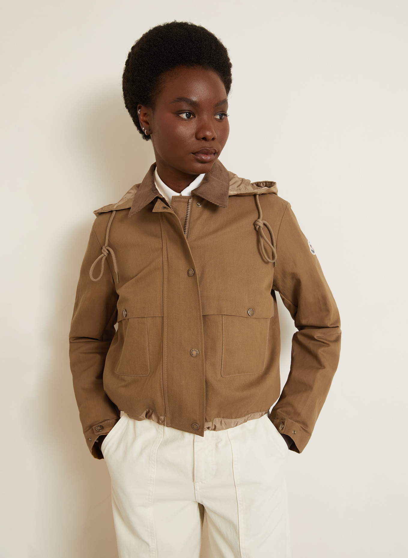 MONCLER Overjacket ACONITUM met afneembare capuchon: BRUIN