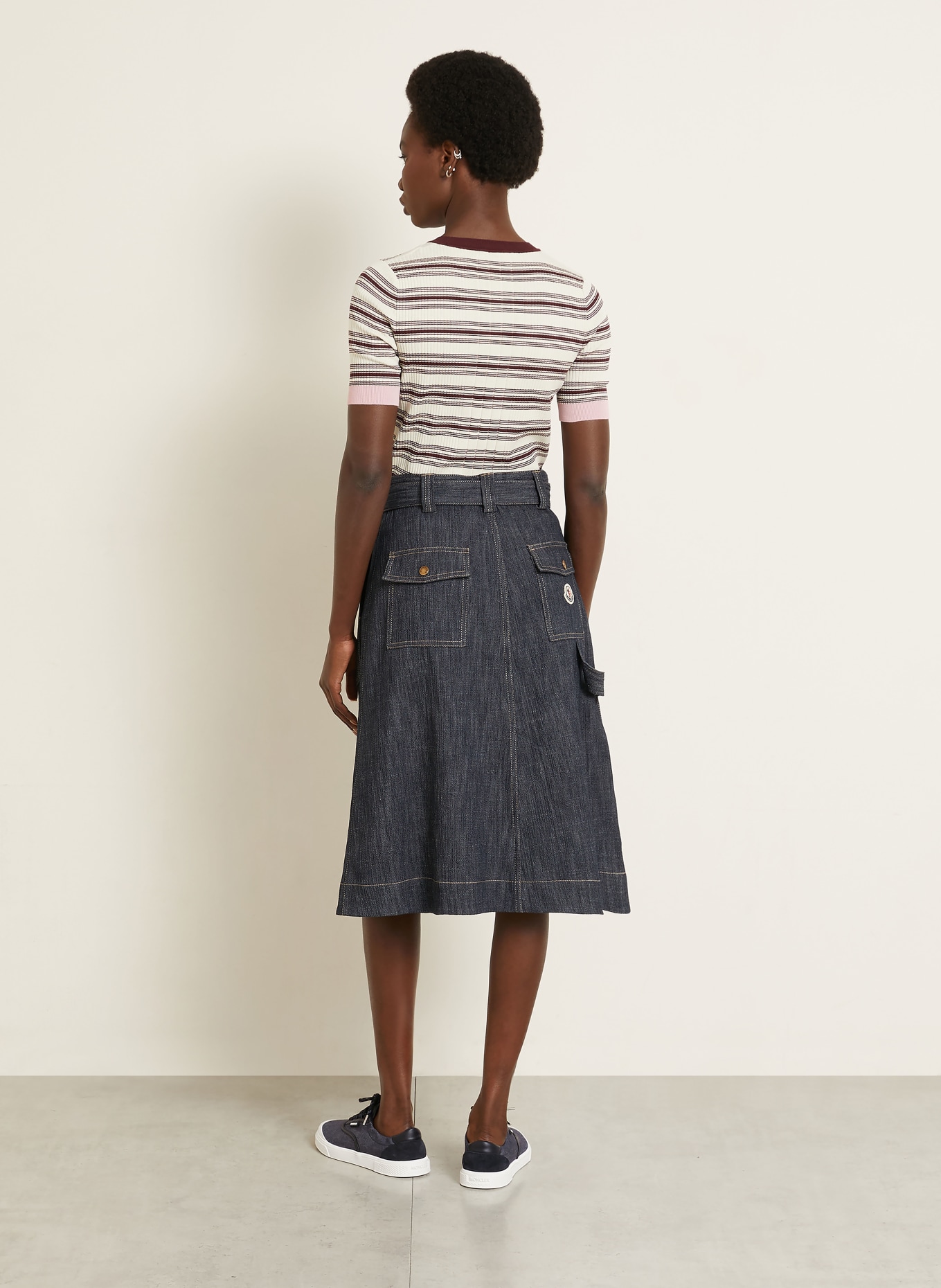 MONCLER Bluzka z dzianiny: CIEMNOCZERWONY / BIAŁY