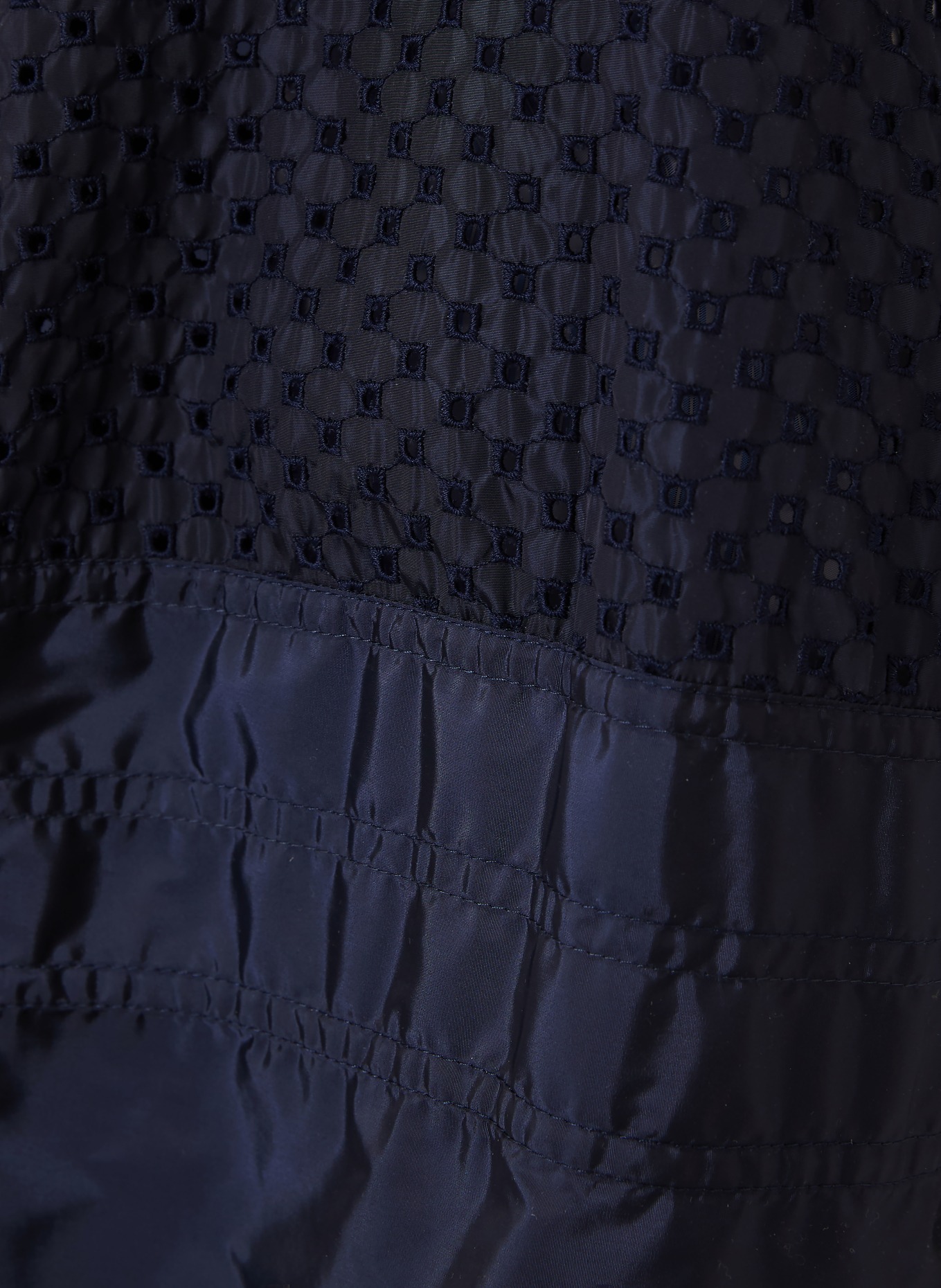 MONCLER ZELKOVA-jas met borduursels: DONKERBLAUW