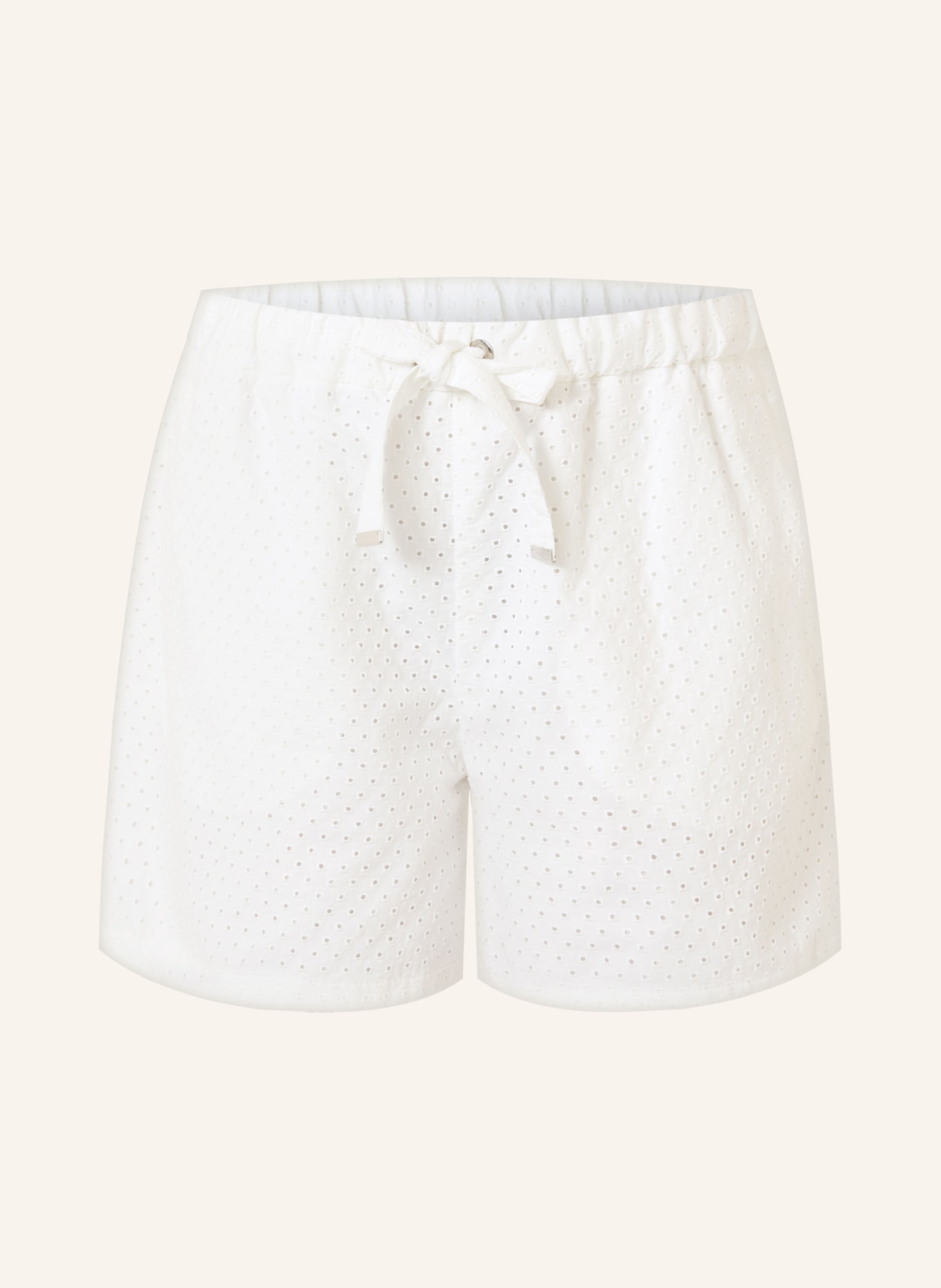 MONCLER Korte broek van kant met gaatjes: WIT