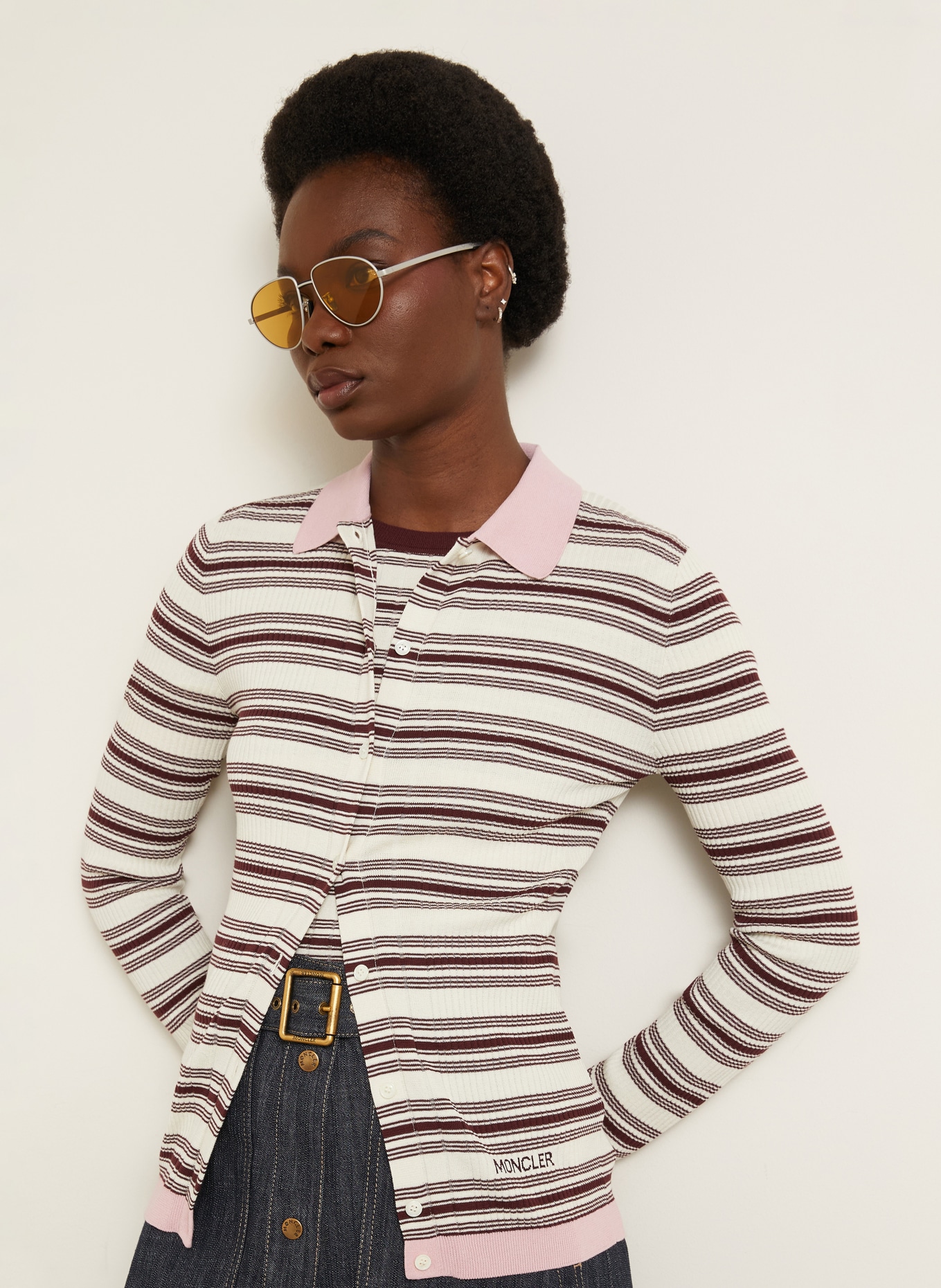 MONCLER vest: CRÈME / ROZE / DONKERROOD