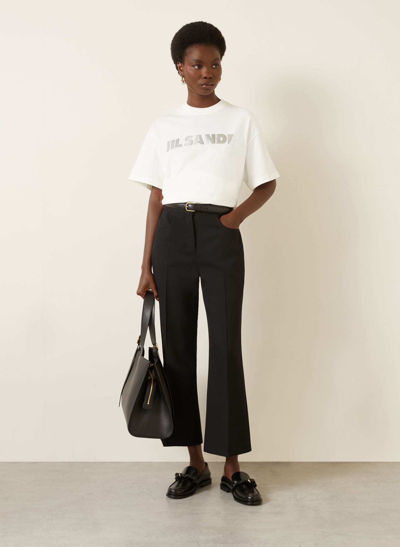 JIL SANDER Oversized-tröja: VIT / SILVER