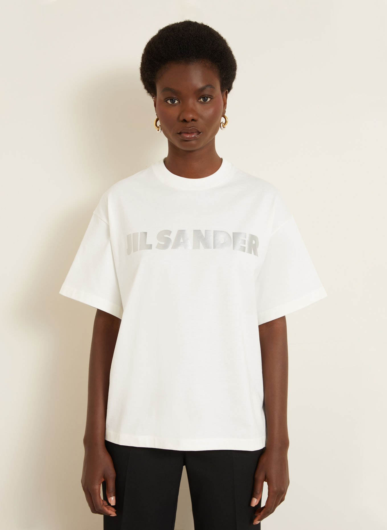 JIL SANDER Oversized-tröja: VIT / SILVER