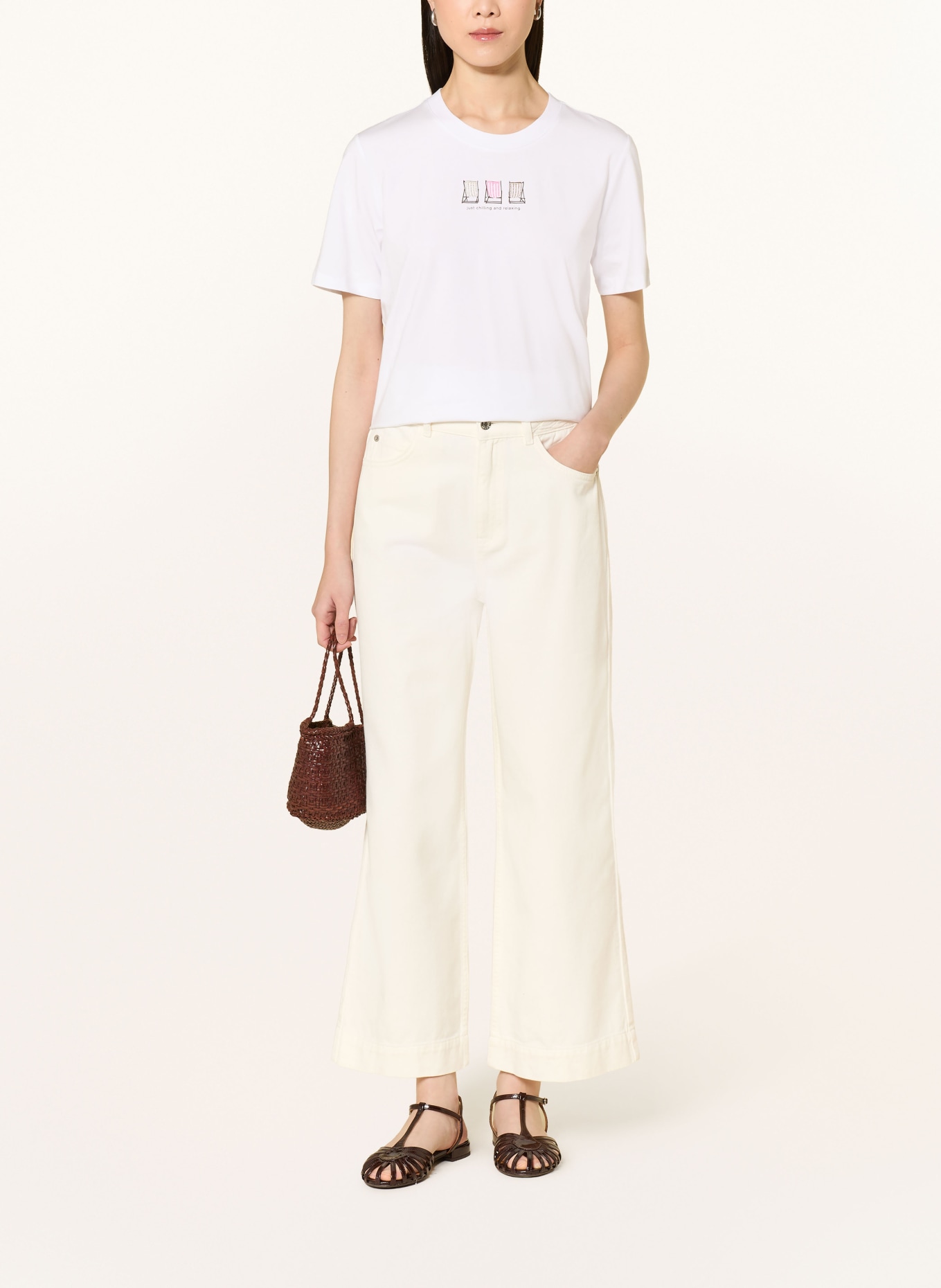 comma Cropped Jeans: 0120 white