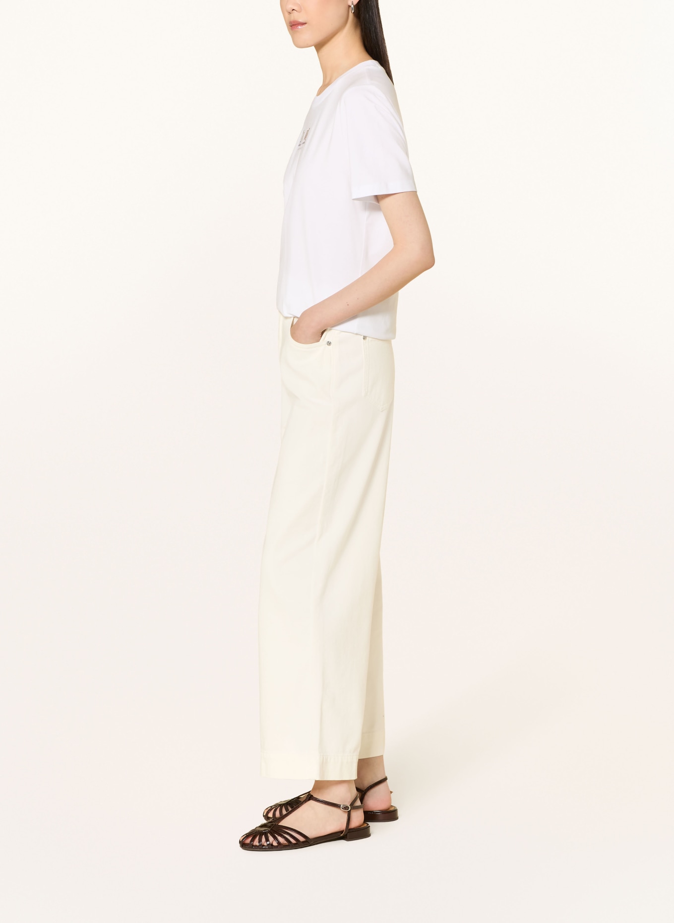 comma Cropped Jeans: 0120 white