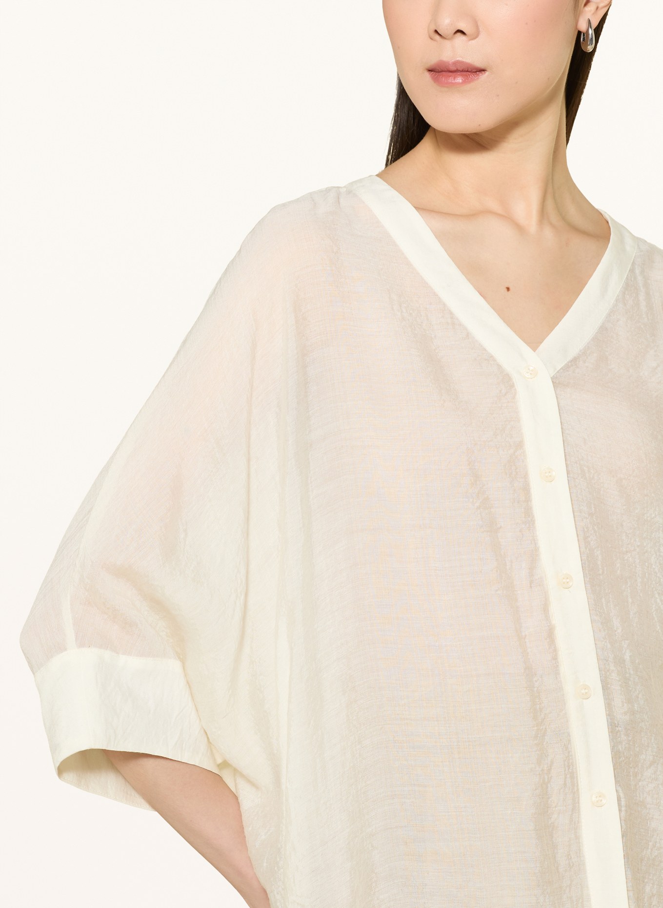 comma Bluse mit 3/4-Arm: WEISS