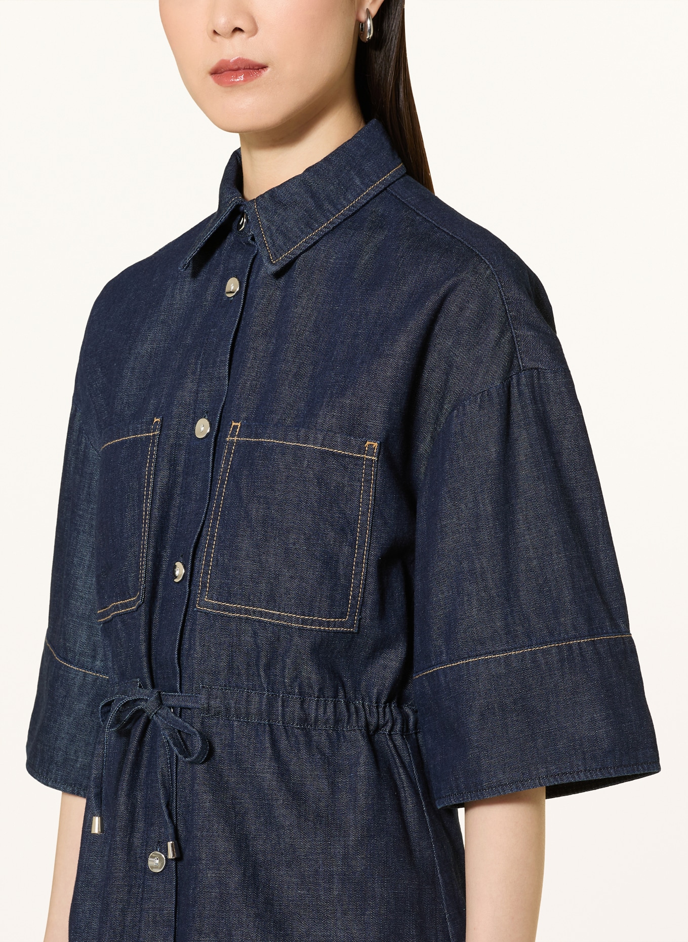 comma Jeansbluse: DUNKELBLAU