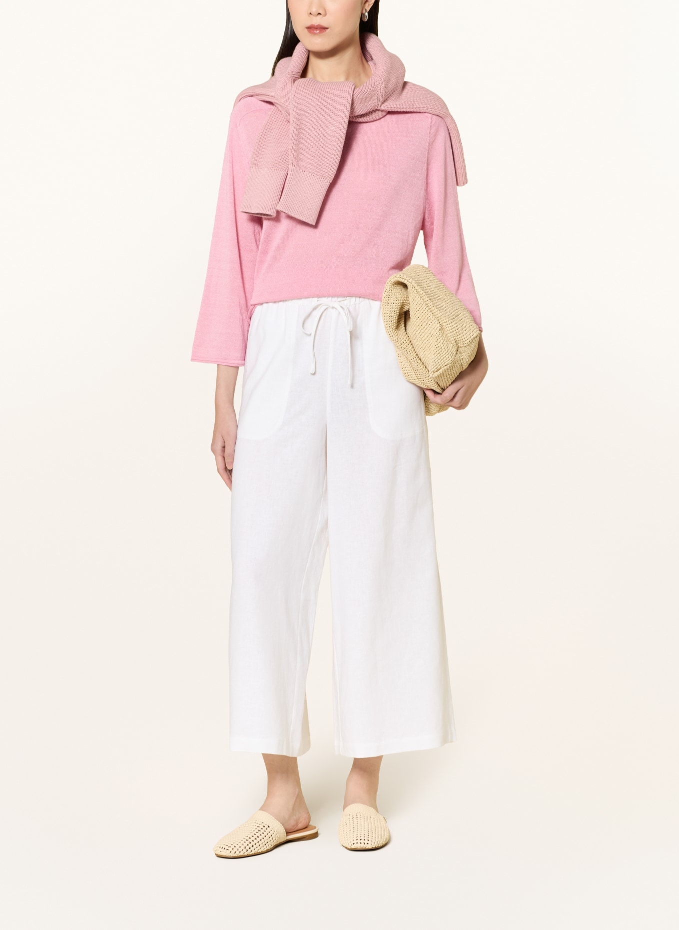 comma Pullover mit Leinen und 3/4-Arm: ROSA