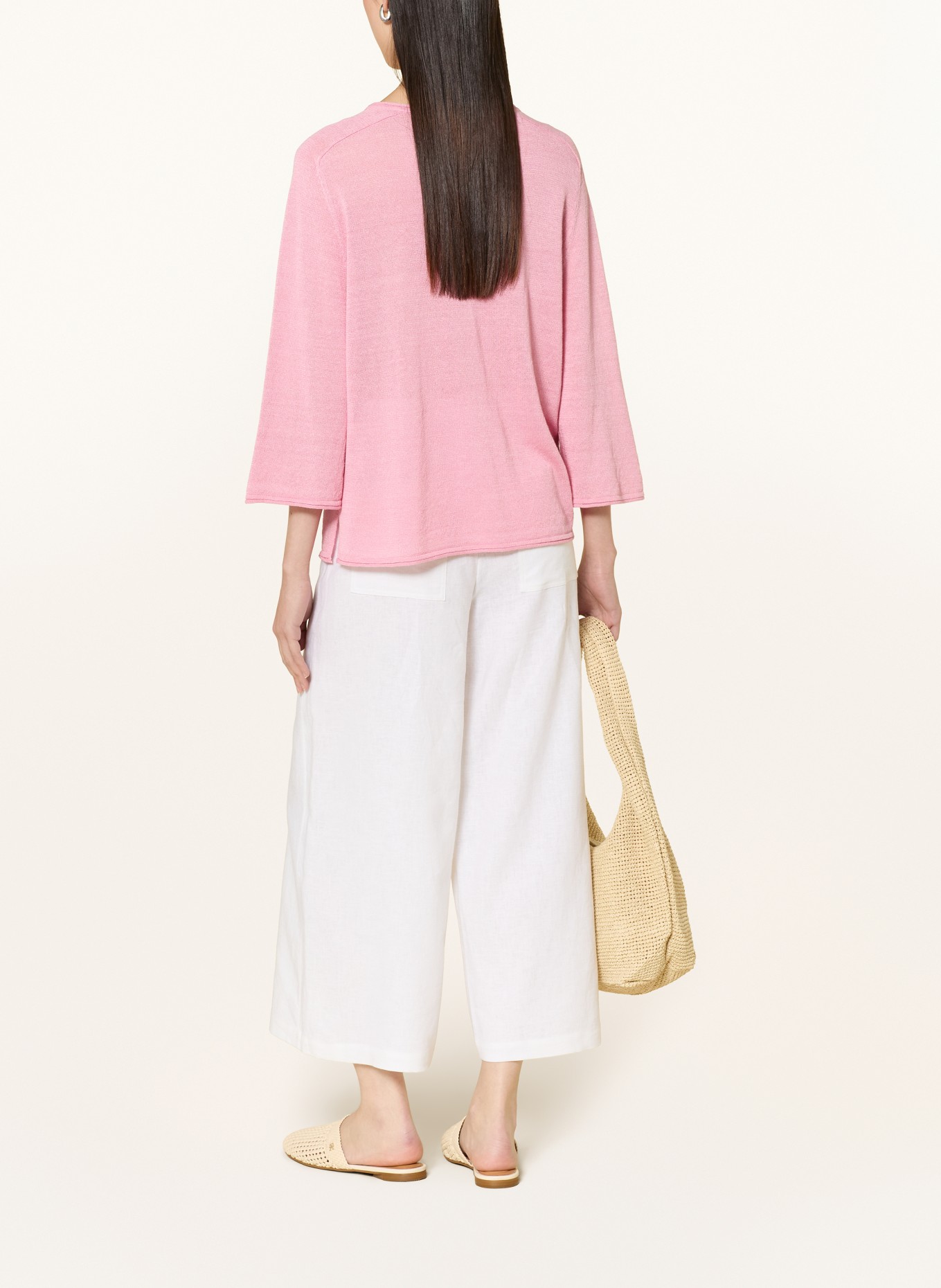comma Pullover mit Leinen und 3/4-Arm: ROSA