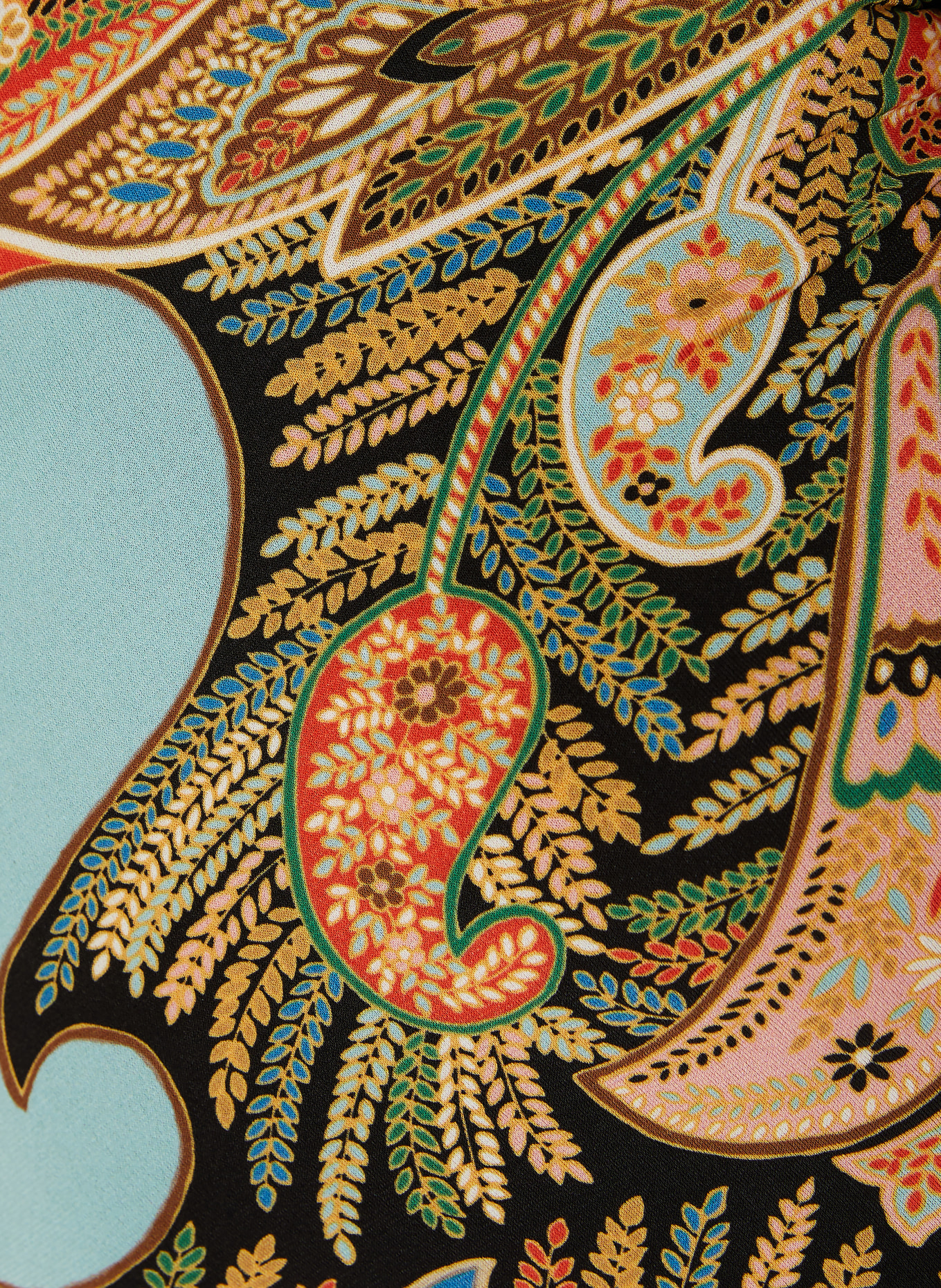 ETRO Longsleeve: ORANJE / TURQUOISE / BLAUW