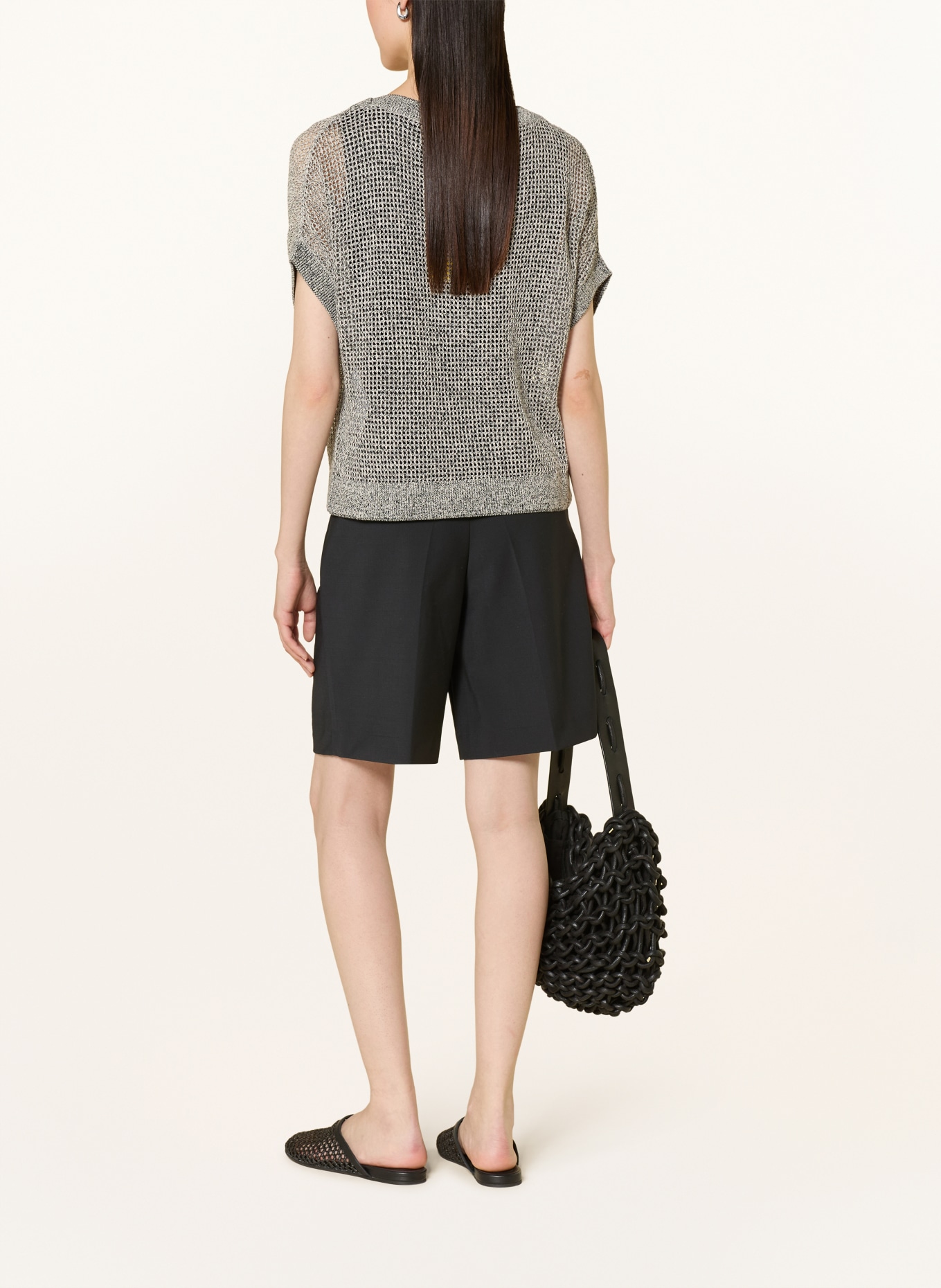comma Strickshirt: GRAU / SCHWARZ