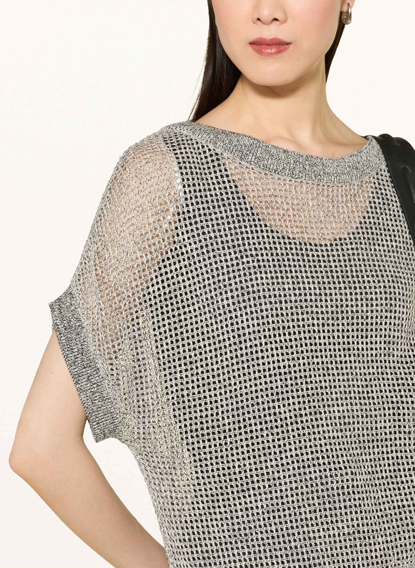 comma Strickshirt: GRAU / SCHWARZ