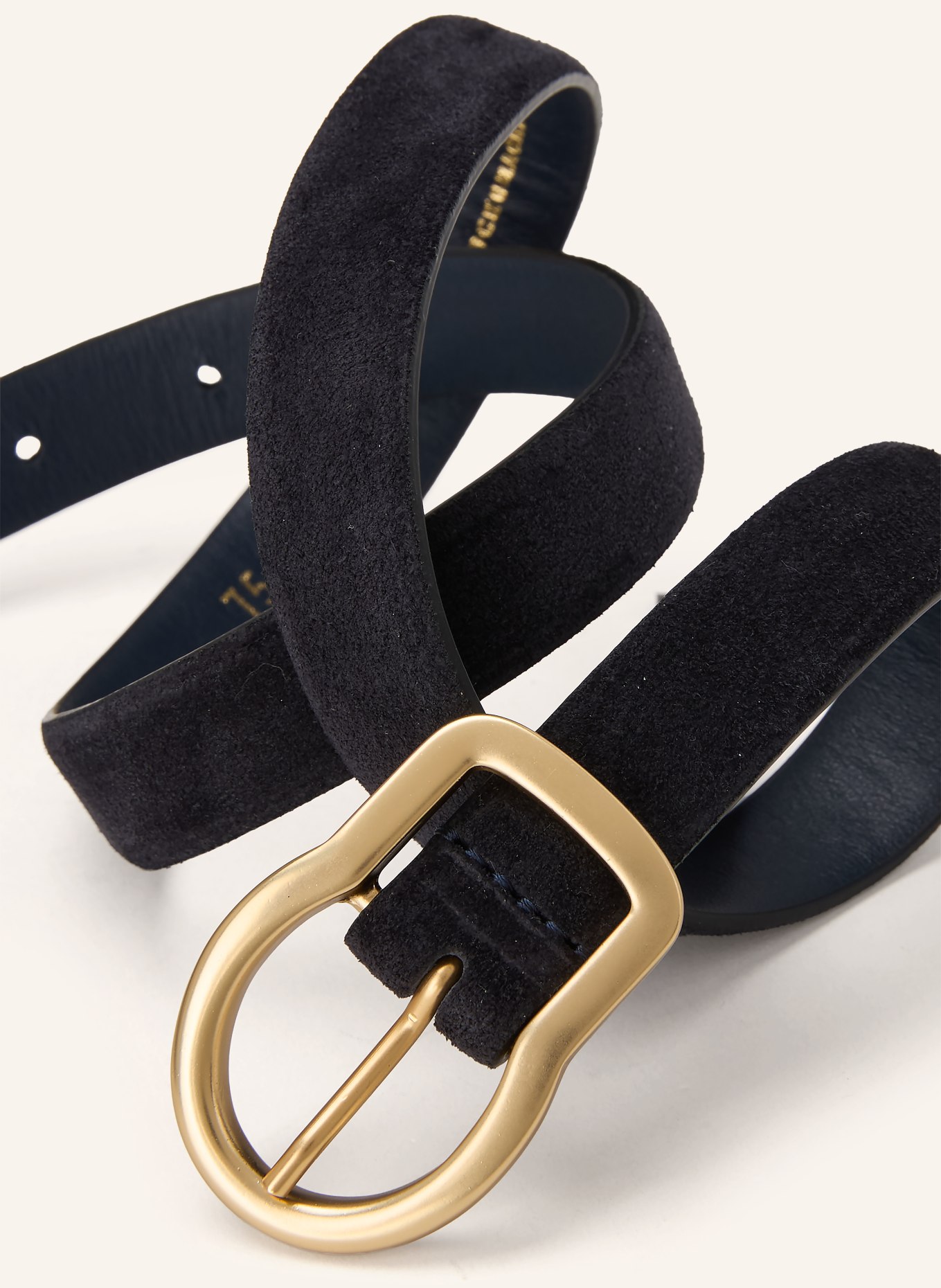 DOROTHEE SCHUMACHER Ceinture en cuir SUEDE SENSATION: BLEU FONCÉ / OR