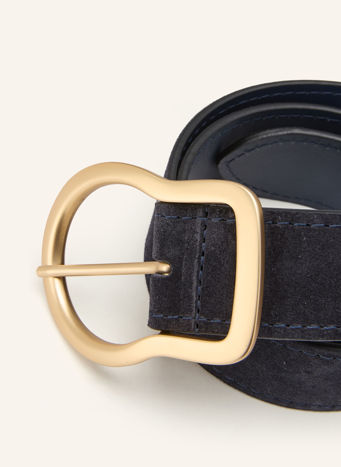 DOROTHEE SCHUMACHER Ledergürtel SUEDE SENSATION: DUNKELBLAU / GOLD