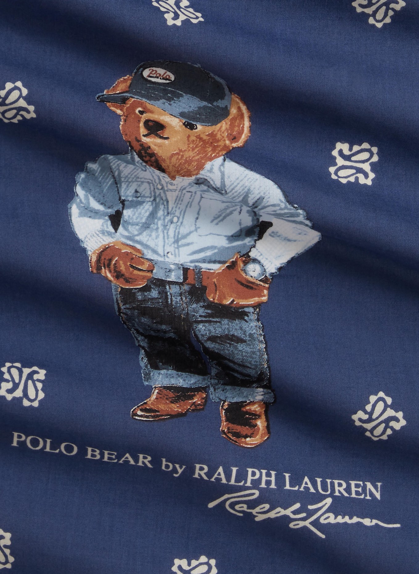 POLO RALPH LAUREN doek: DONKERBLAUW / BRUIN / WIT