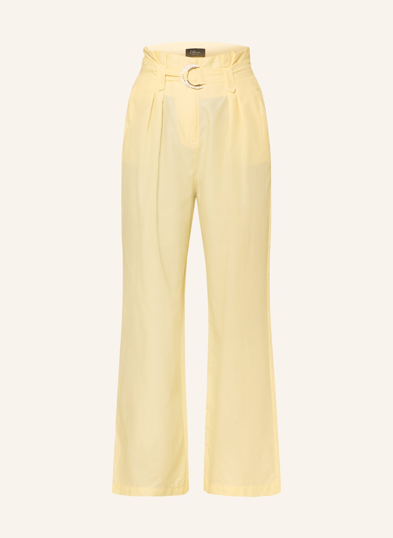 s.Oliver BLACK LABEL paperbag pants: LIGHT YELLOW