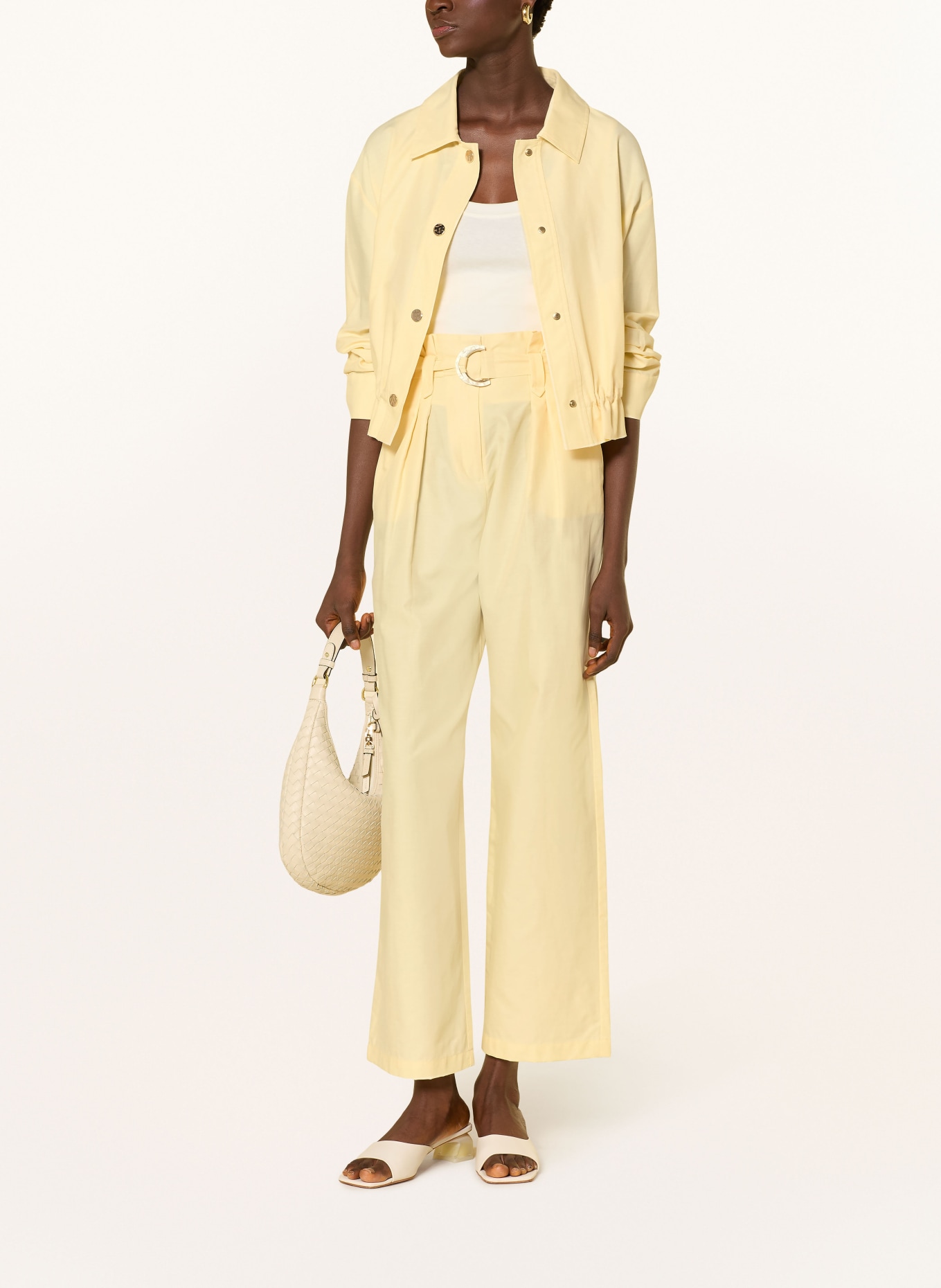 s.Oliver BLACK LABEL paperbag pants: LIGHT YELLOW