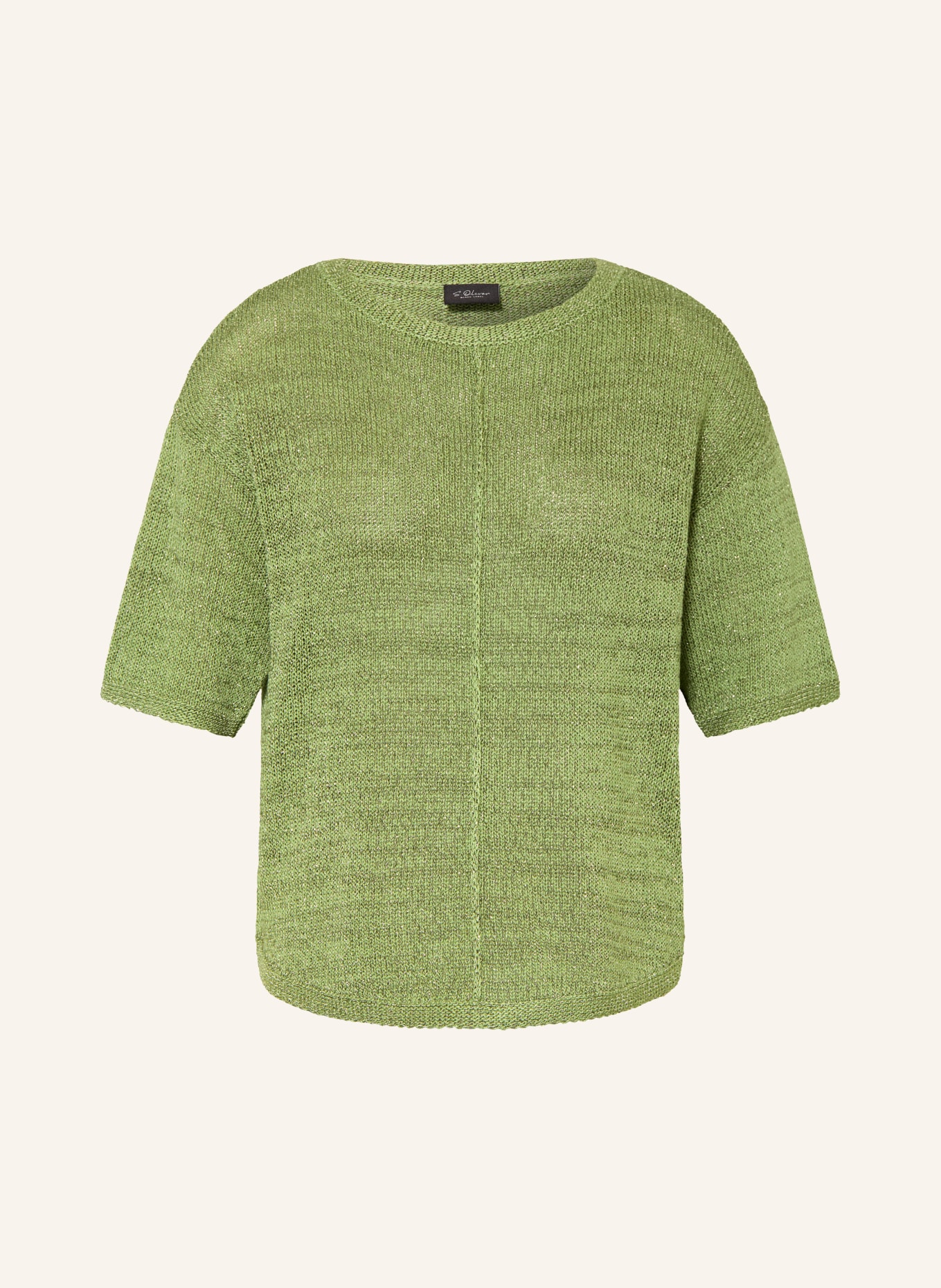 s.Oliver BLACK LABEL Strickshirt mit Glitzergarn: GRÜN