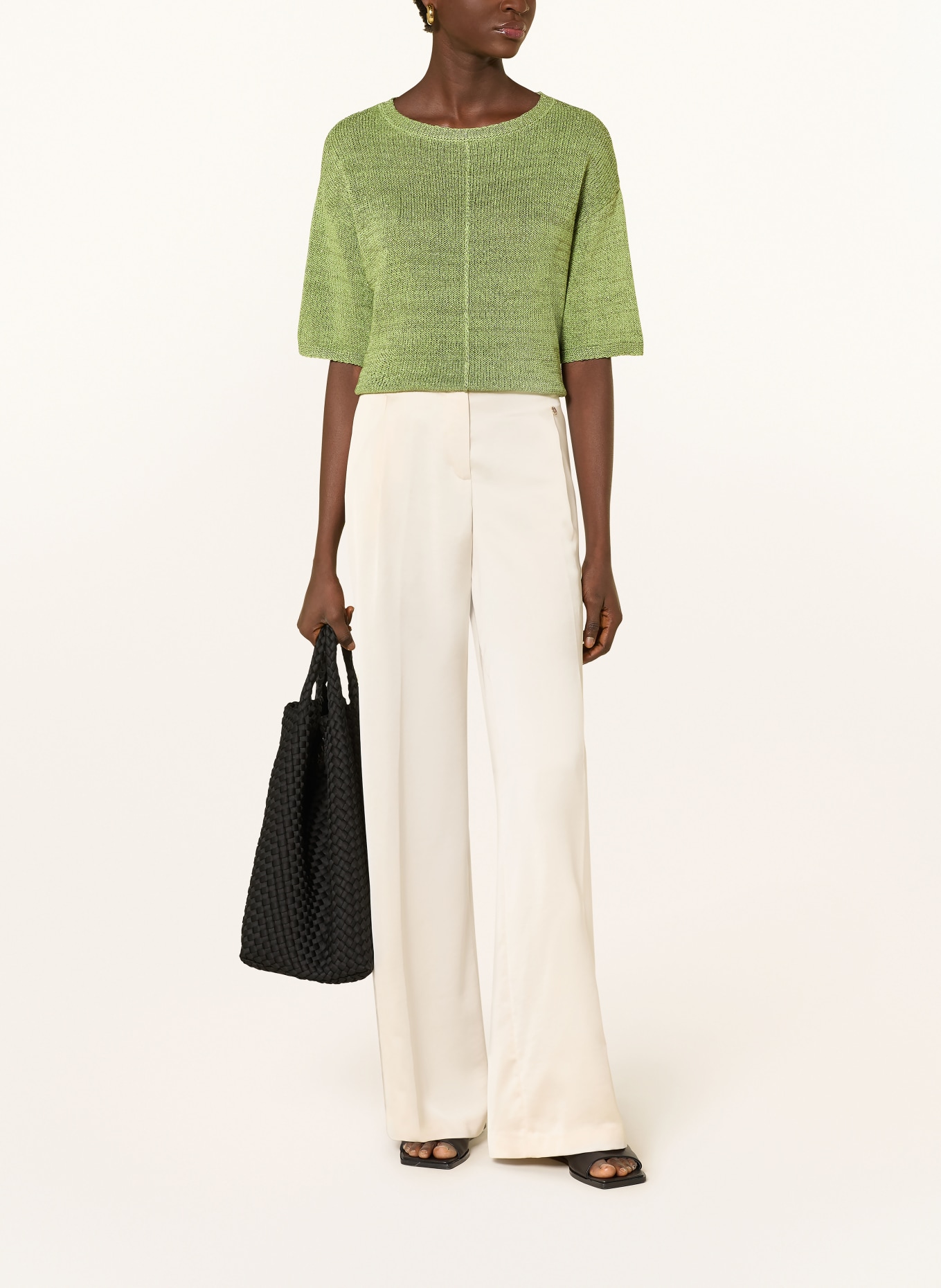 s.Oliver BLACK LABEL Strickshirt mit Glitzergarn: GRÜN