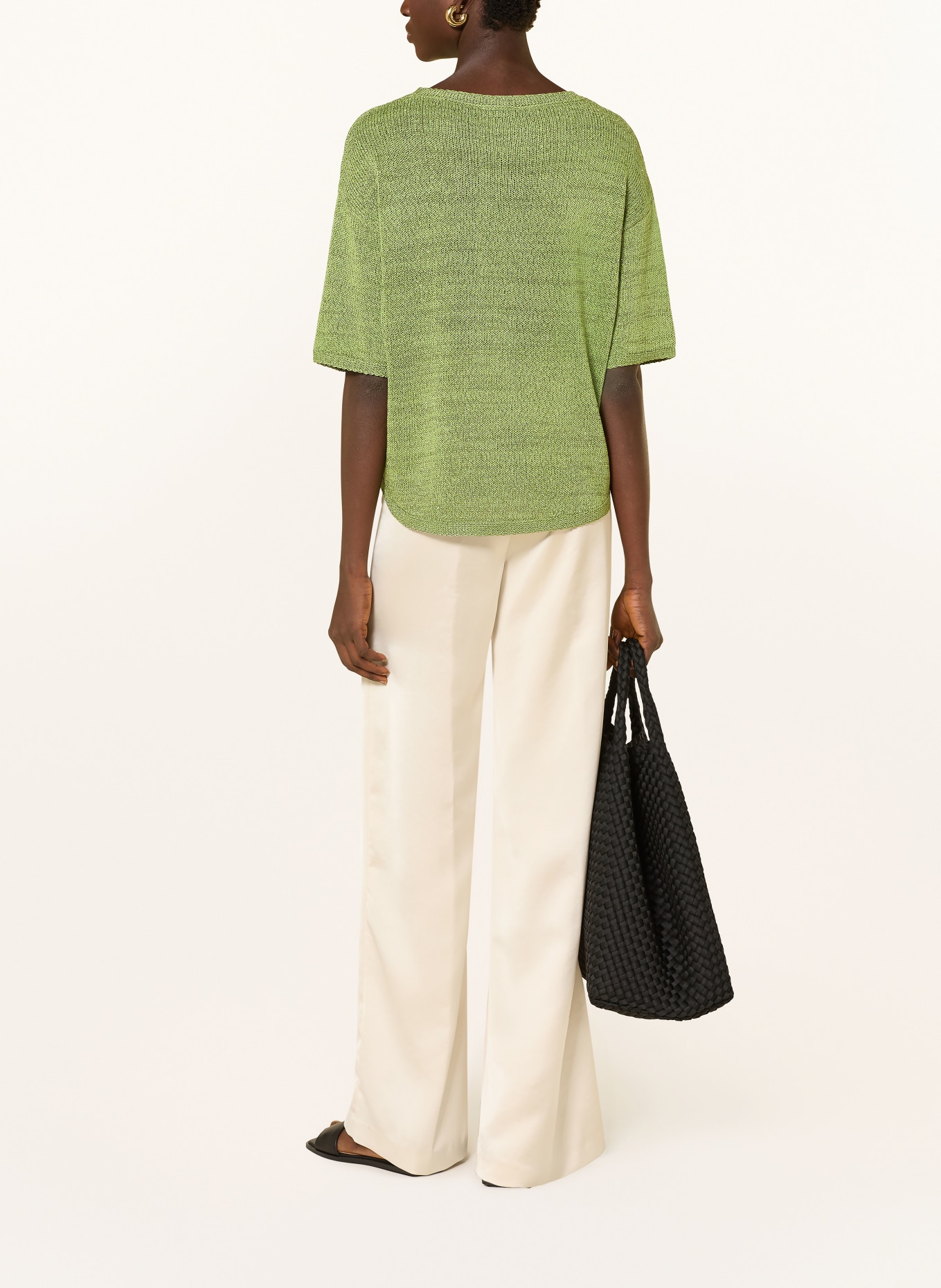 s.Oliver BLACK LABEL Strickshirt mit Glitzergarn: GRÜN