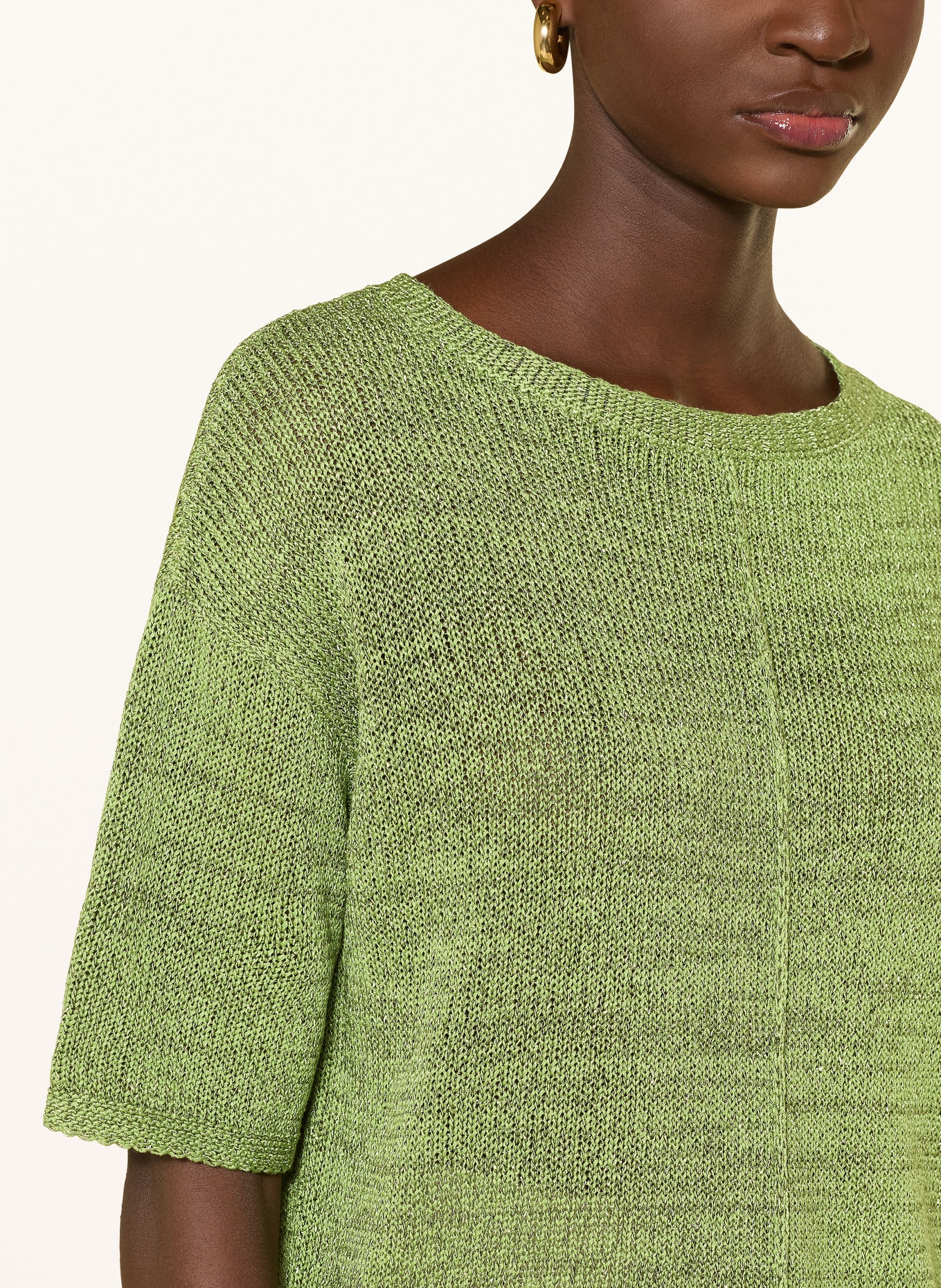 s.Oliver BLACK LABEL Strickshirt mit Glitzergarn: GRÜN