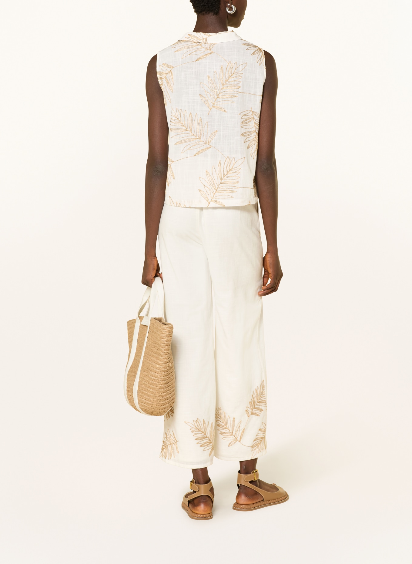 s.Oliver BLACK LABEL Culotte mit Glitzergarn: ECRU / SILBER / BEIGE