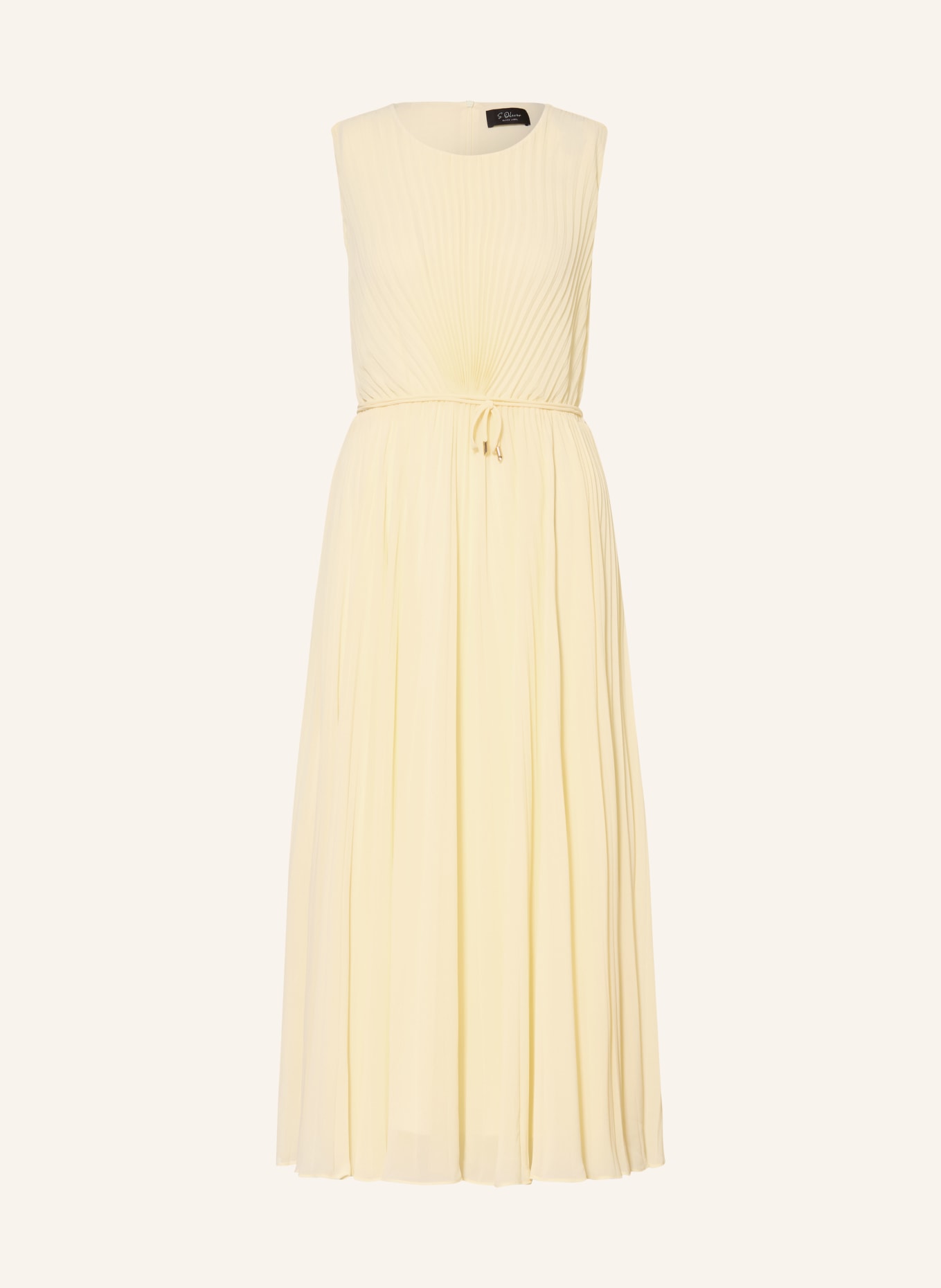 s.Oliver BLACK LABEL Plisseekleid: HELLGELB