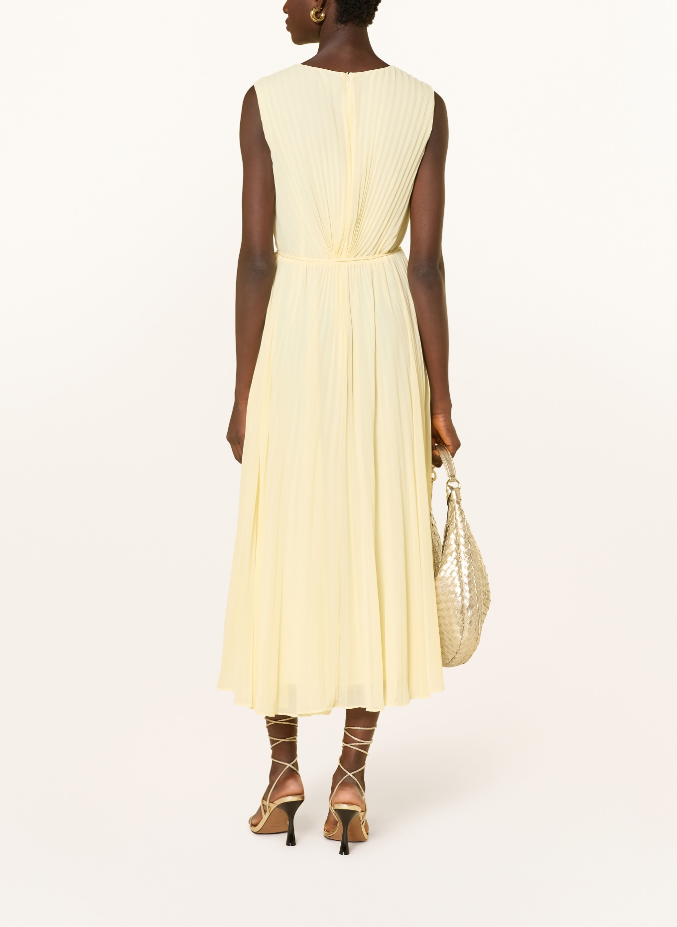 s.Oliver BLACK LABEL Plisseekleid: HELLGELB