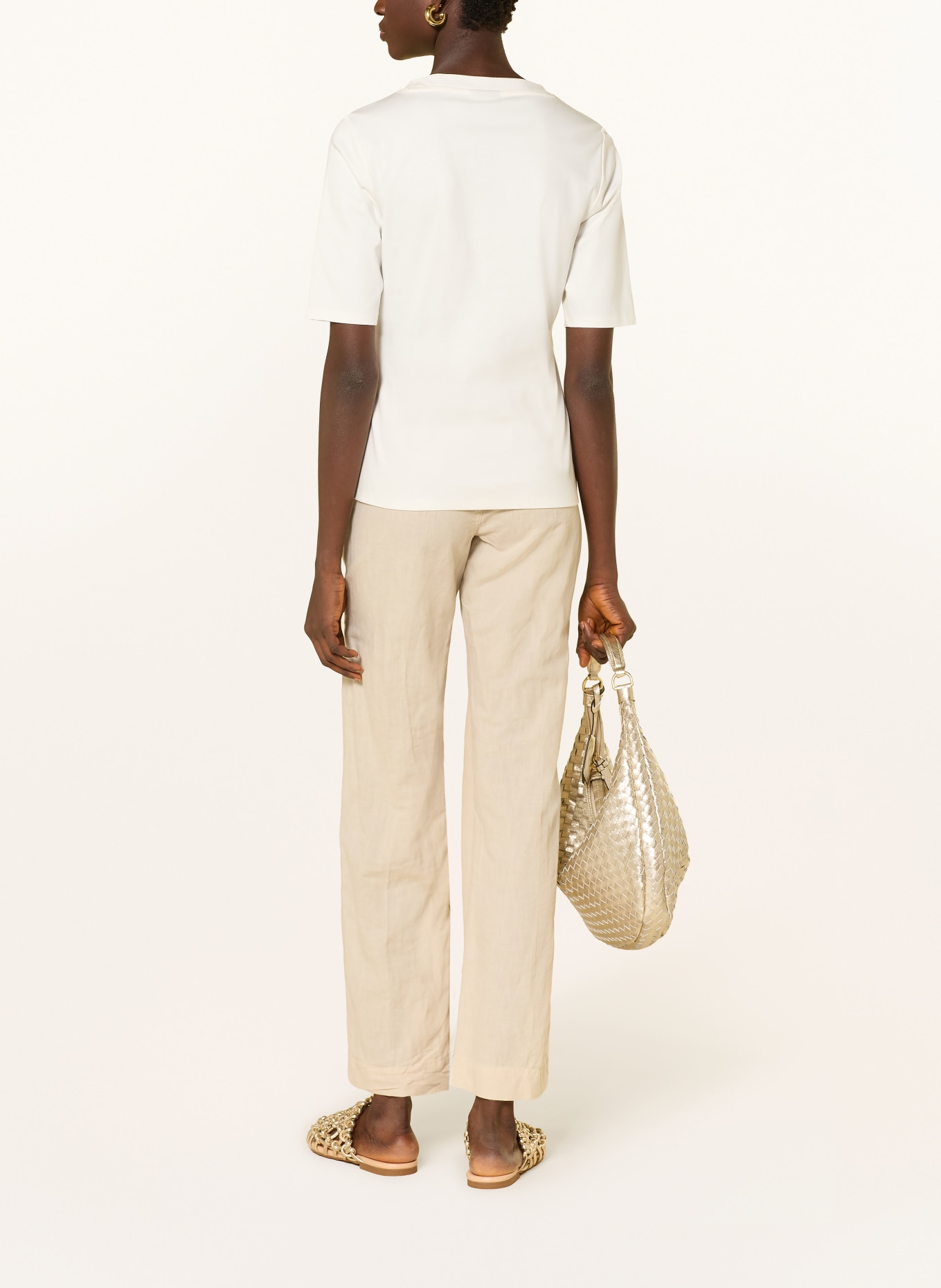 s.Oliver BLACK LABEL T-Shirt mit Pailletten: ECRU / GOLD