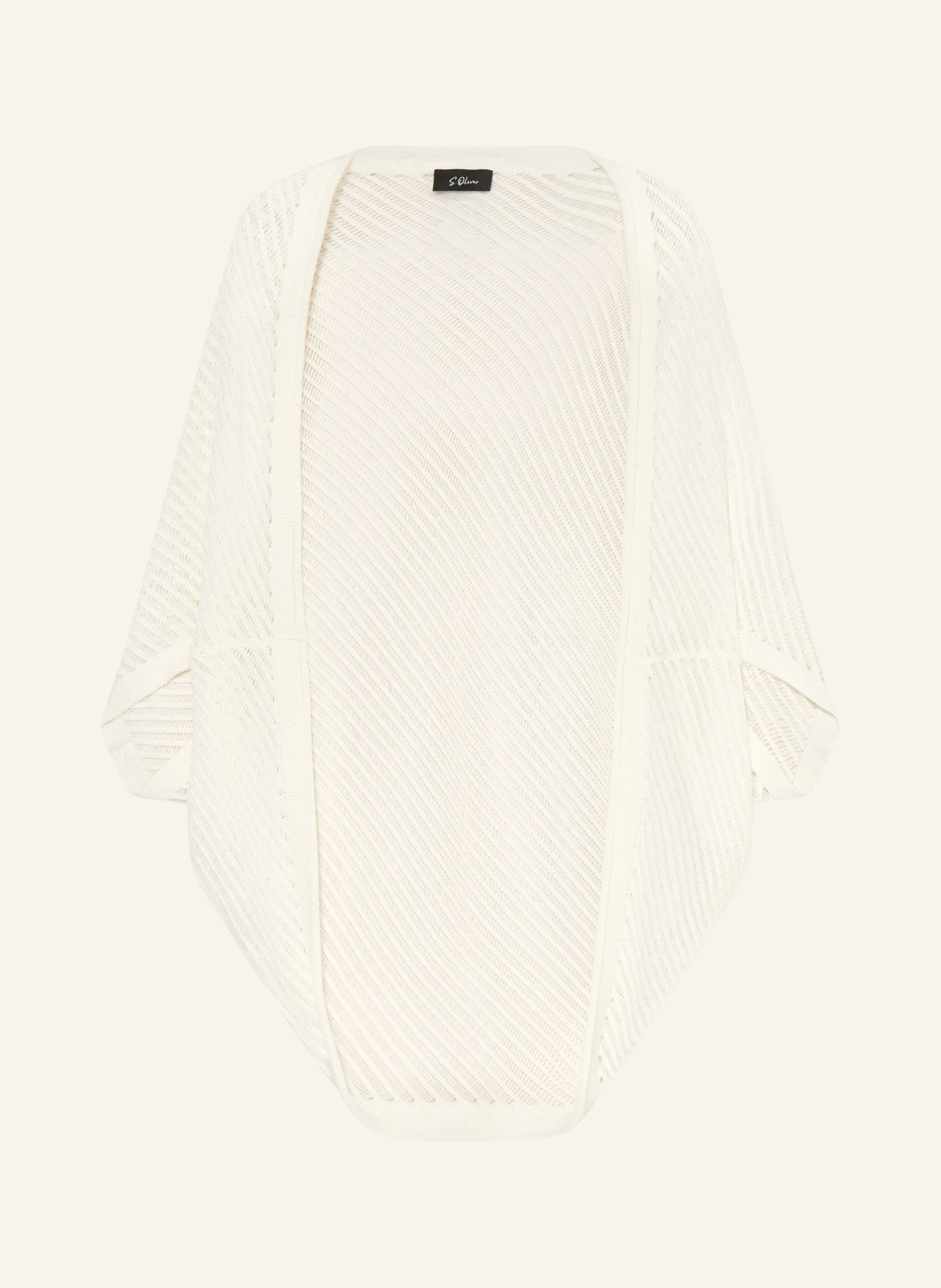 s.Oliver BLACK LABEL Gebreide hoes met pailletten en 3/4-mouwen: ECRU