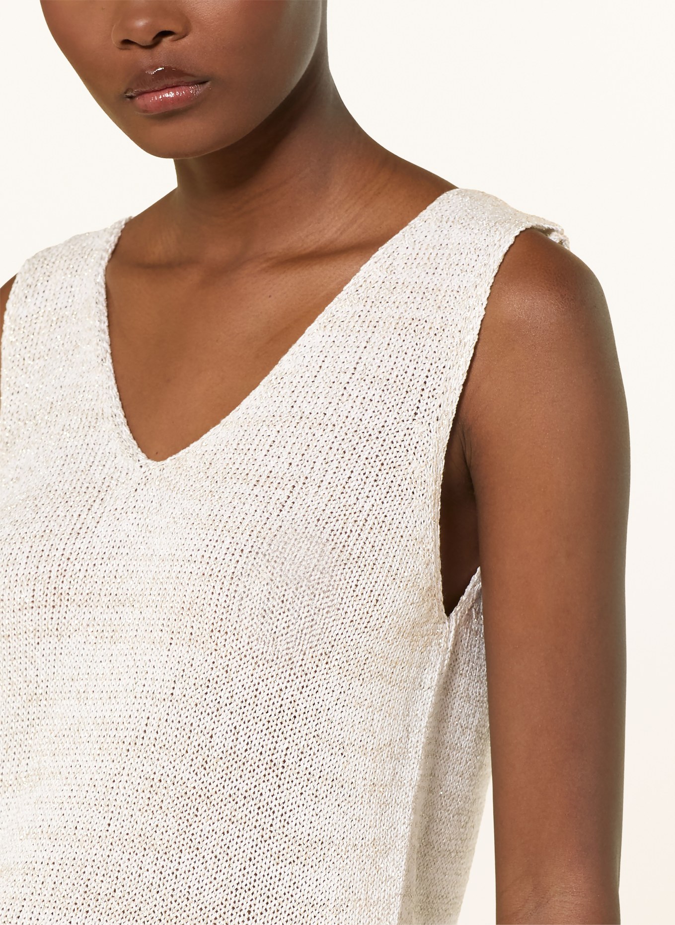 s.Oliver BLACK LABEL Stricktop mit Glitzergarn: ECRU