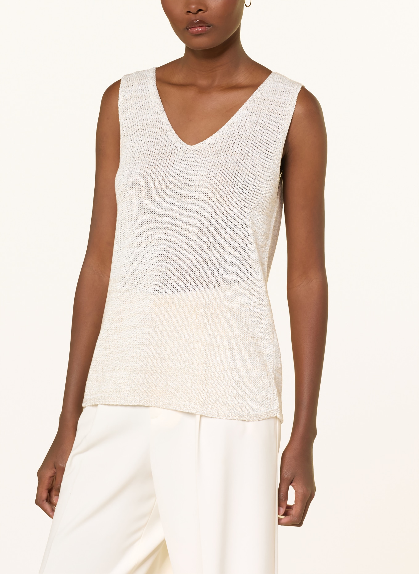 s.Oliver BLACK LABEL Stricktop mit Glitzergarn: ECRU