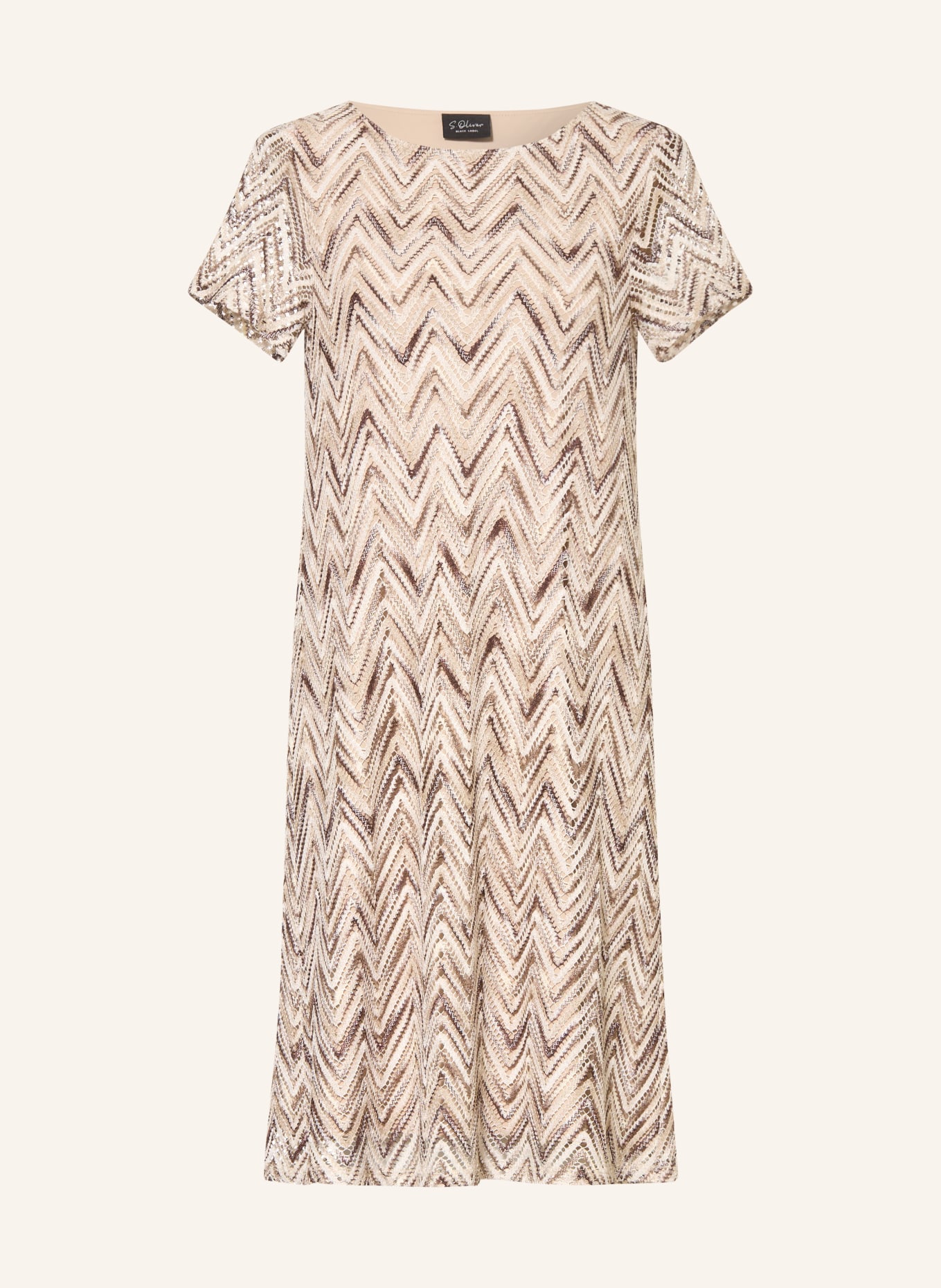s.Oliver BLACK LABEL Strickkleid: BEIGE / BRAUN