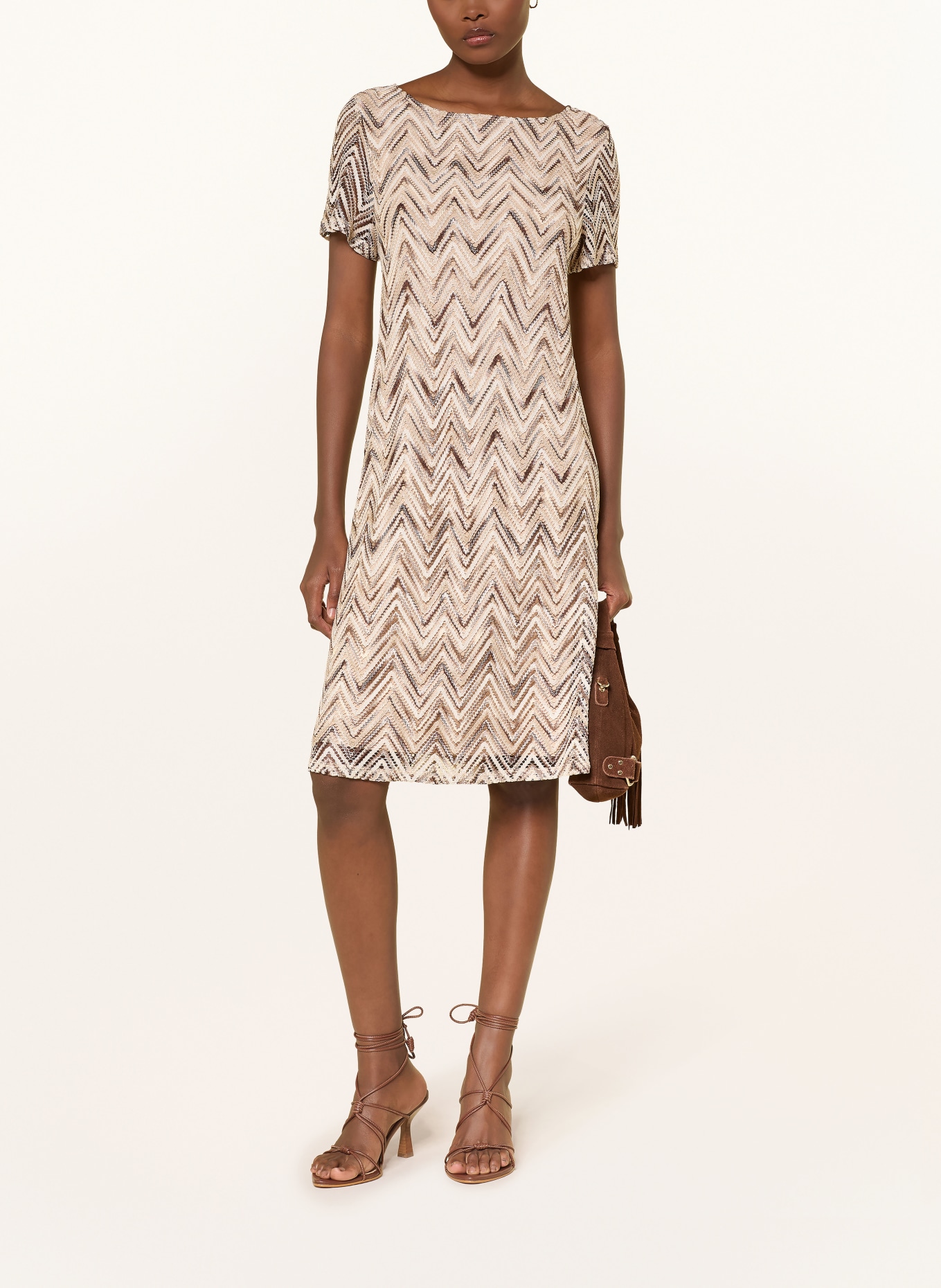 s.Oliver BLACK LABEL Strickkleid: BEIGE / BRAUN
