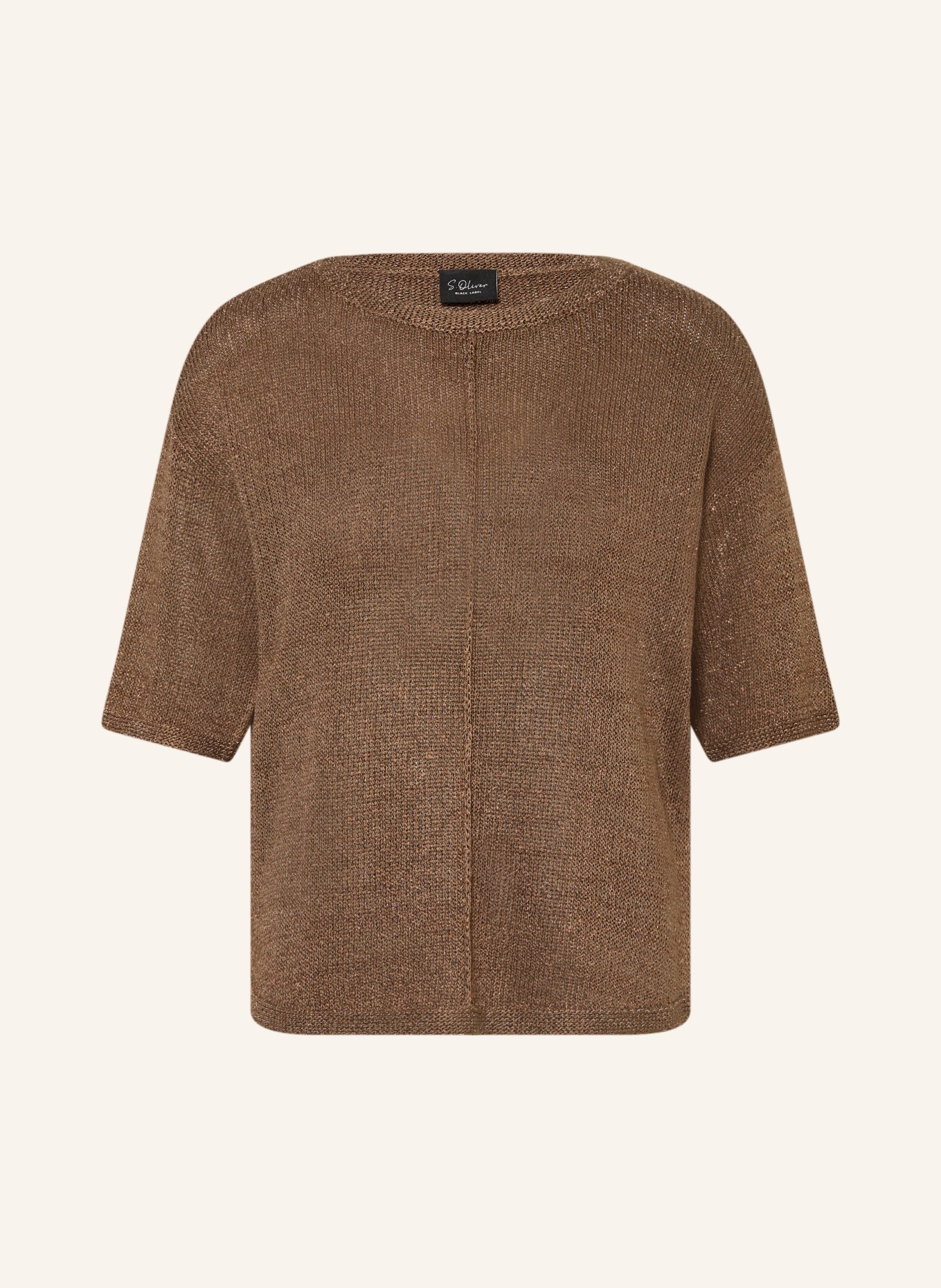 s.Oliver BLACK LABEL Strickshirt mit Glitzergarn: BRAUN