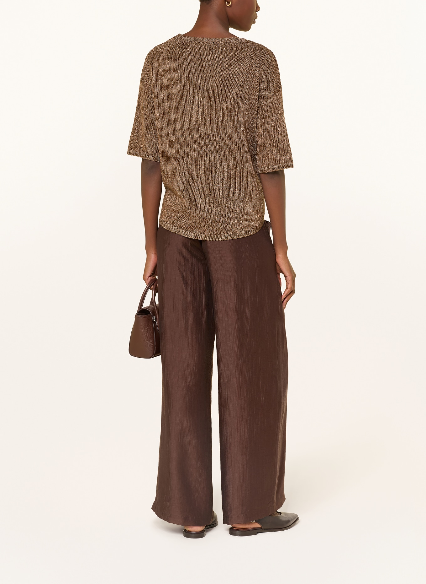 s.Oliver BLACK LABEL Strickshirt mit Glitzergarn: BRAUN