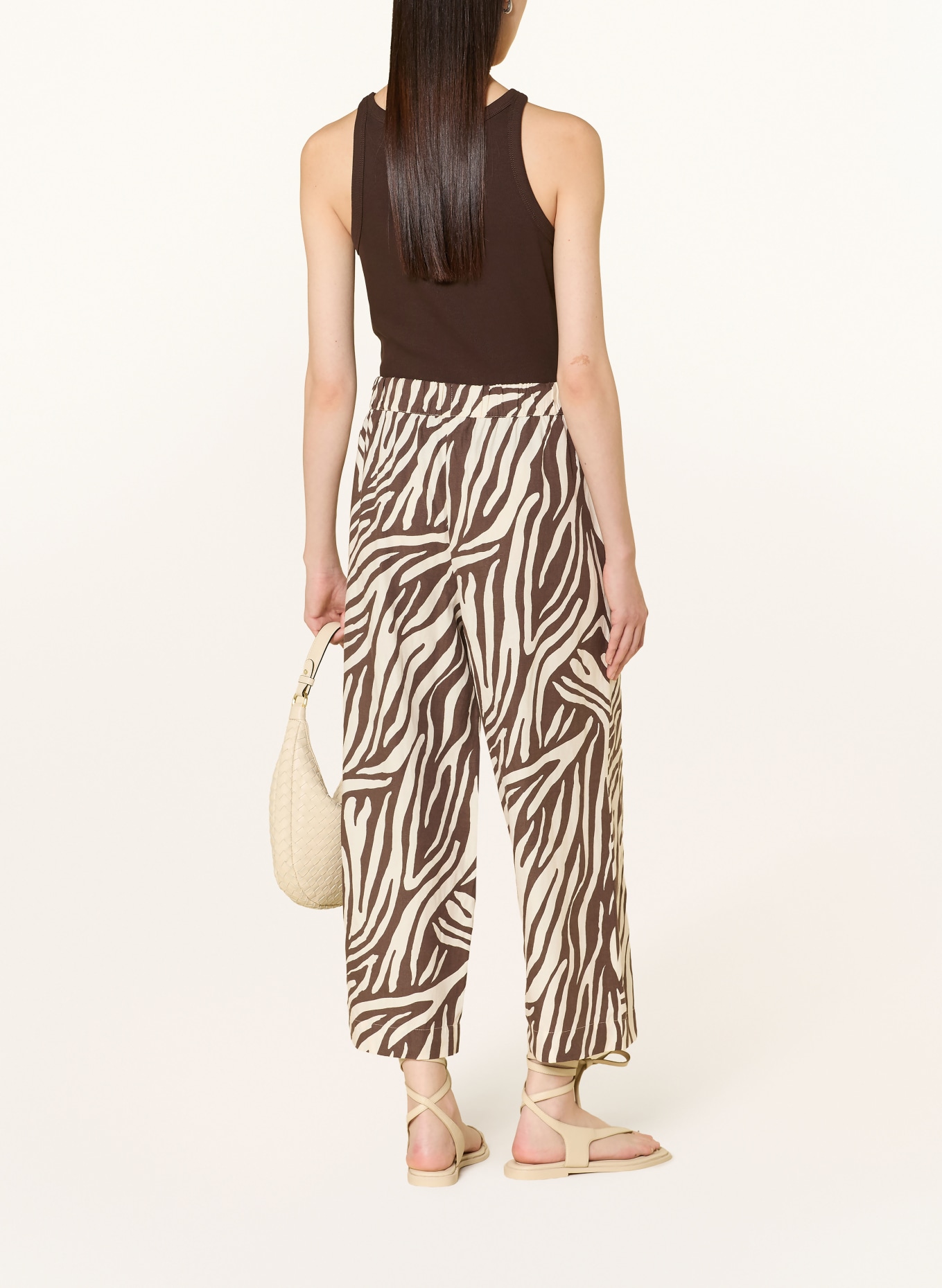 s.Oliver BLACK LABEL 7/8-Hose: BEIGE / DUNKELBRAUN