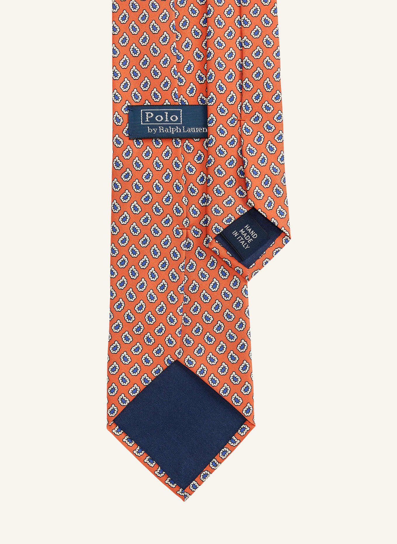 POLO RALPH LAUREN Krawatte: ORANGE / HELLGRAU / DUNKELBLAU