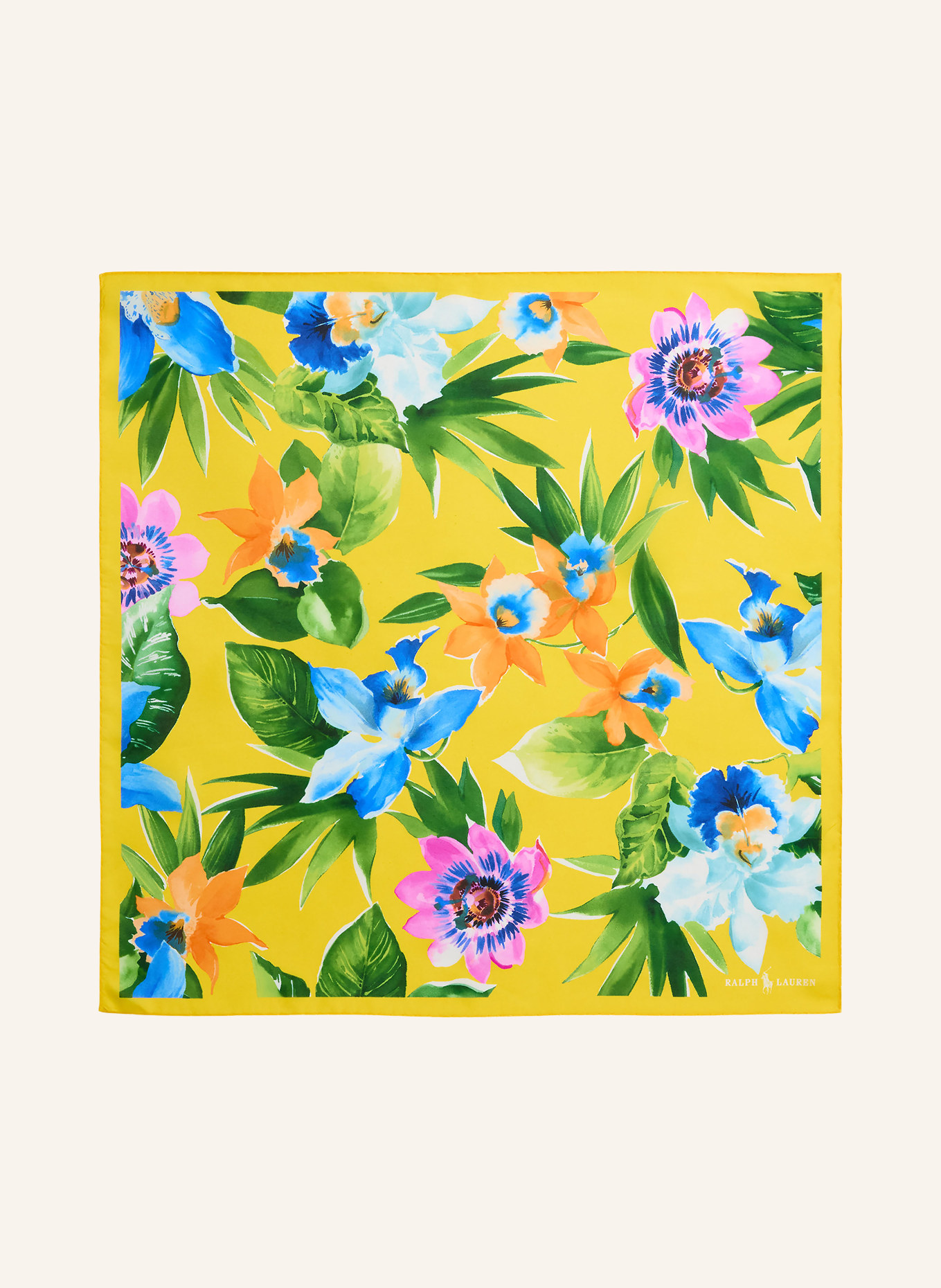 POLO RALPH LAUREN Seidentuch: GELB / GRÜN / NEONBLAU