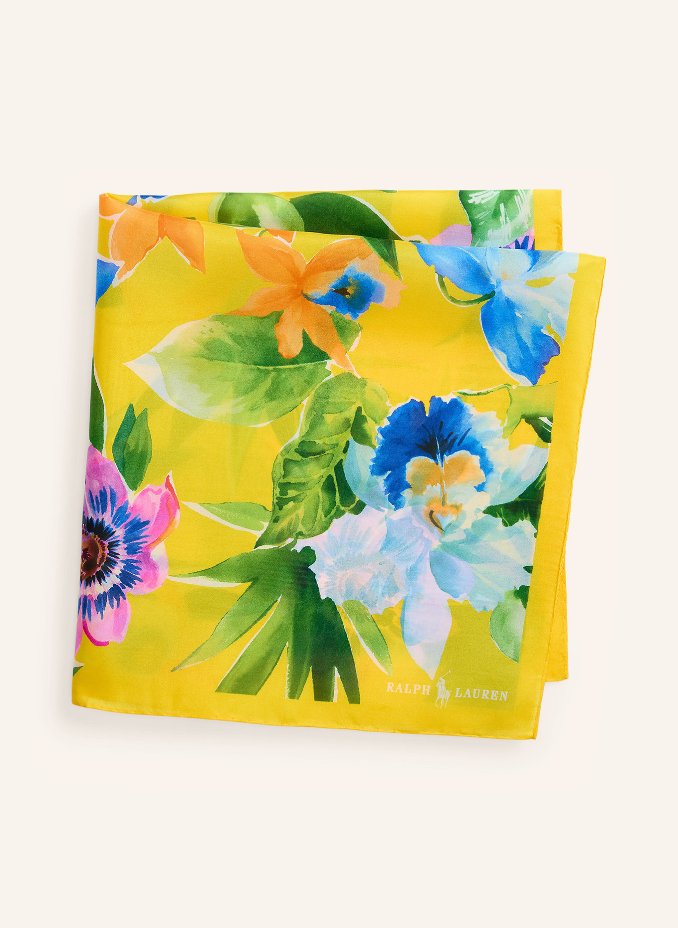 POLO RALPH LAUREN Seidentuch: GELB / GRÜN / NEONBLAU