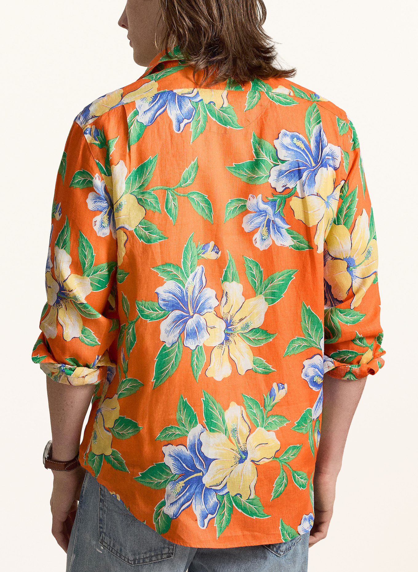 POLO RALPH LAUREN Koszula lniana Classic Fit: POMARAŃCZOWY / ZIELONY / NIEBIESKI