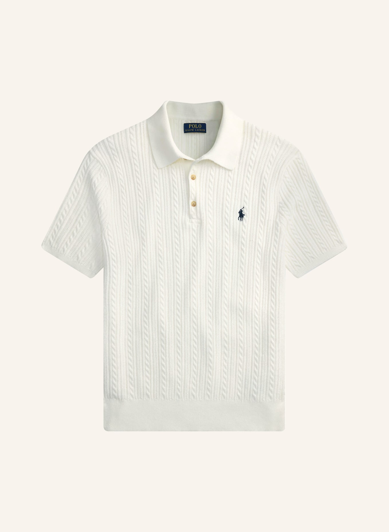 POLO RALPH LAUREN Gebreid poloshirt: CRÈME