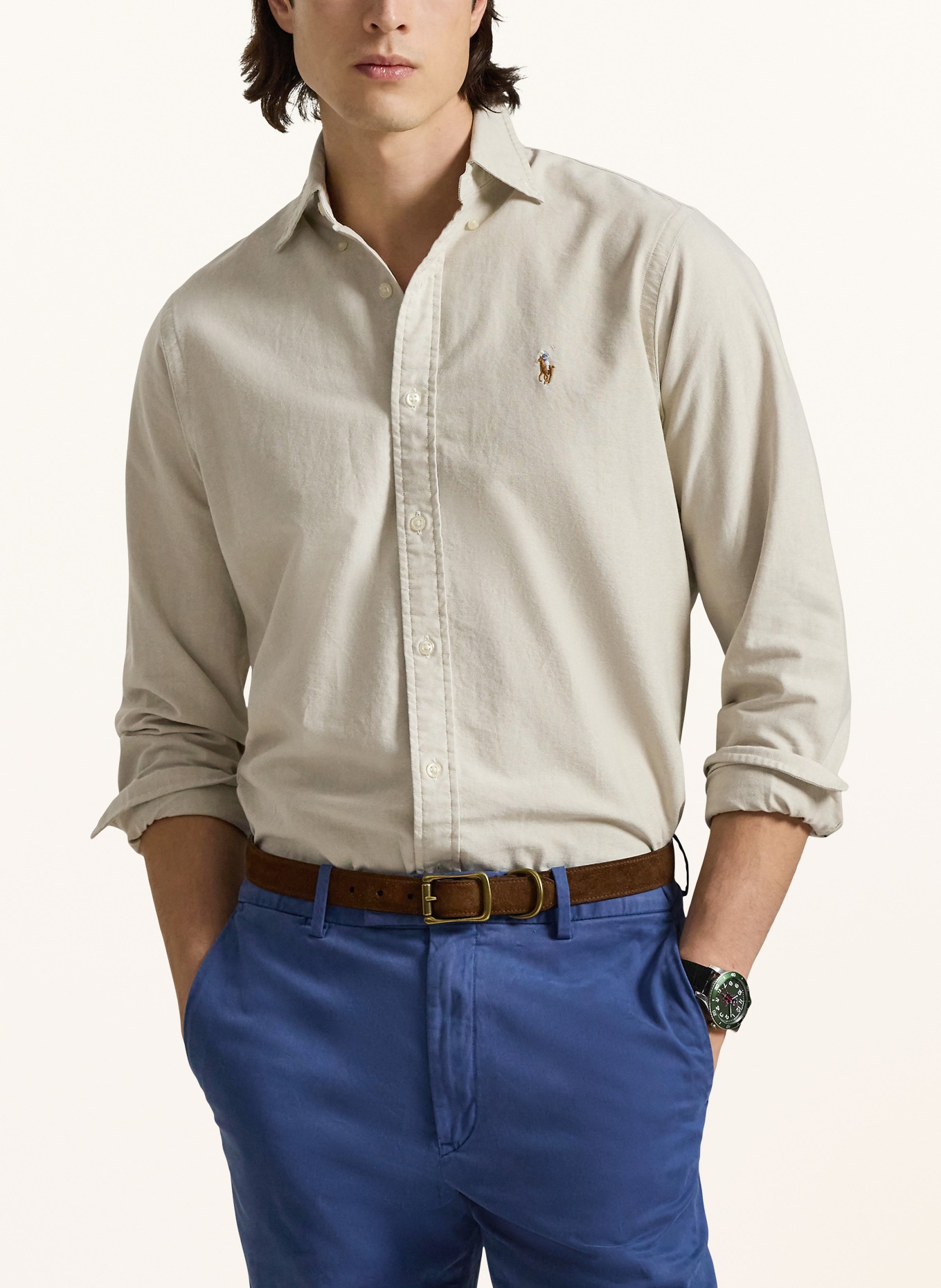 POLO RALPH LAUREN Koszula oxfordska Custom Fit: BEŻOWY