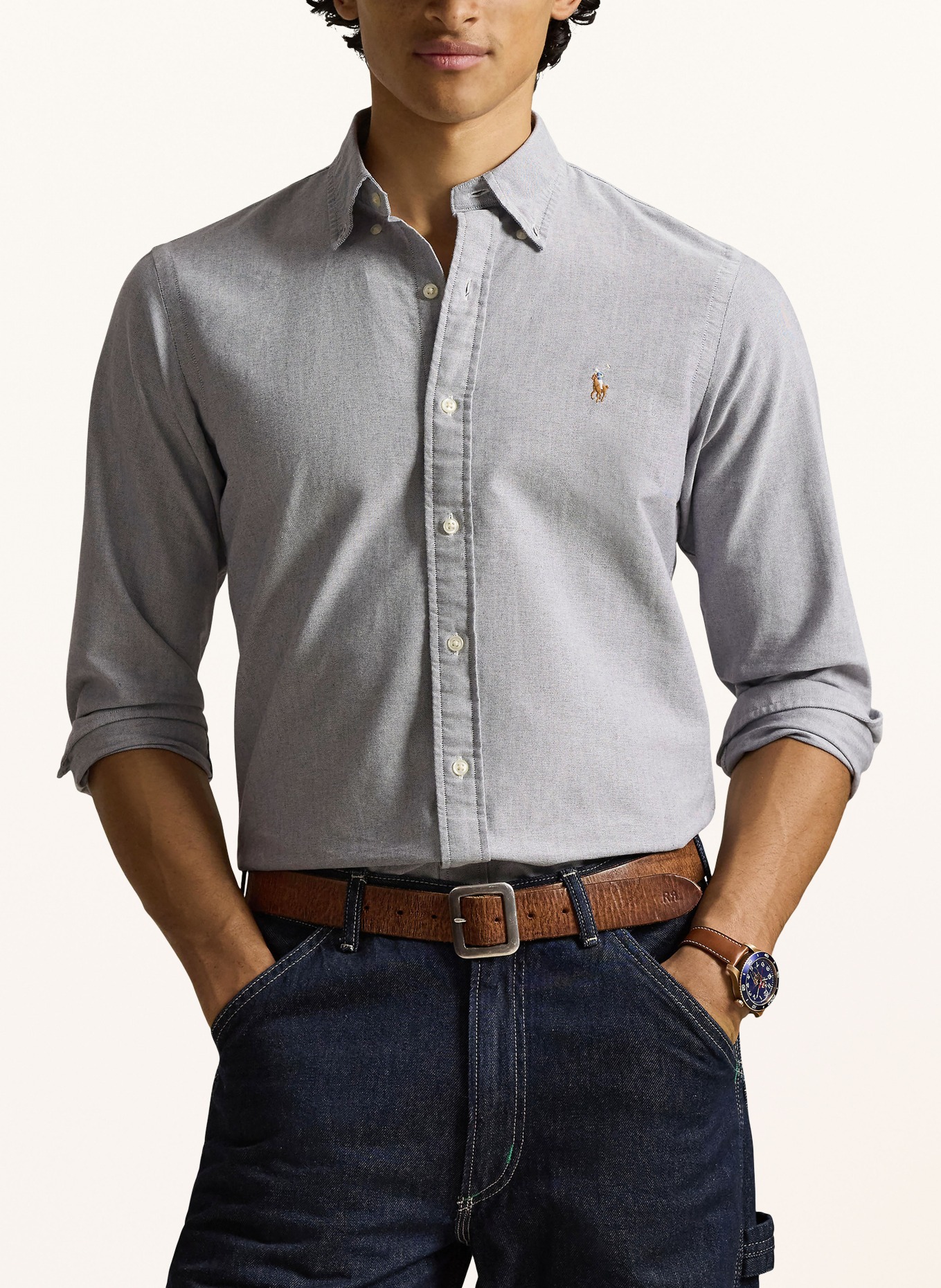POLO RALPH LAUREN Oxfordhemd Custom Fit: BLAUGRAU