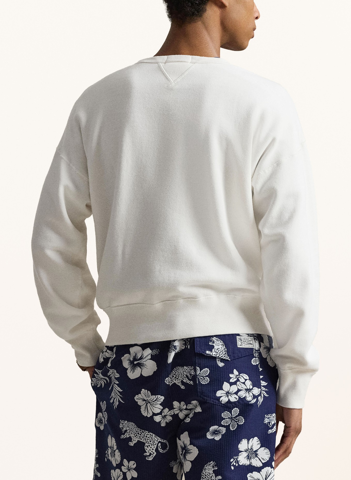 POLO RALPH LAUREN Sweatshirt: CREME / DUNKELBLAU