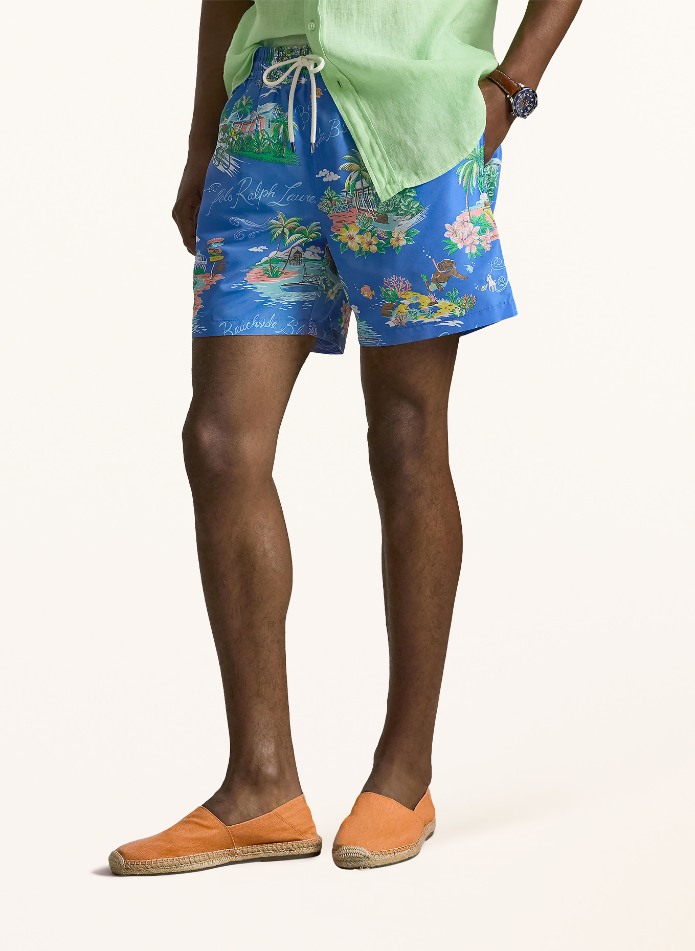 POLO RALPH LAUREN zwemshort: LICHTBLAUW / ZALM / GROEN