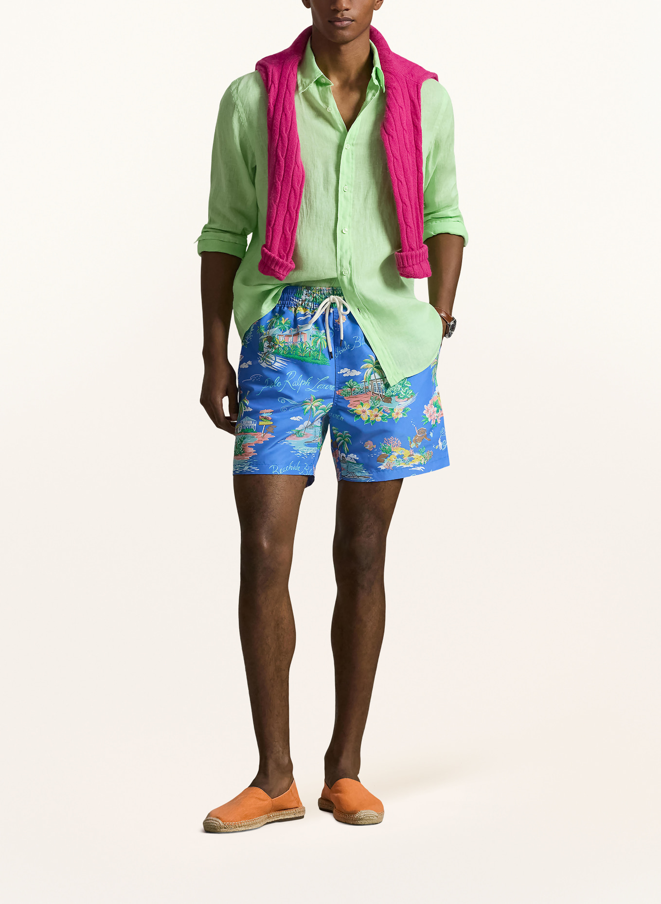 POLO RALPH LAUREN zwemshort: LICHTBLAUW / ZALM / GROEN